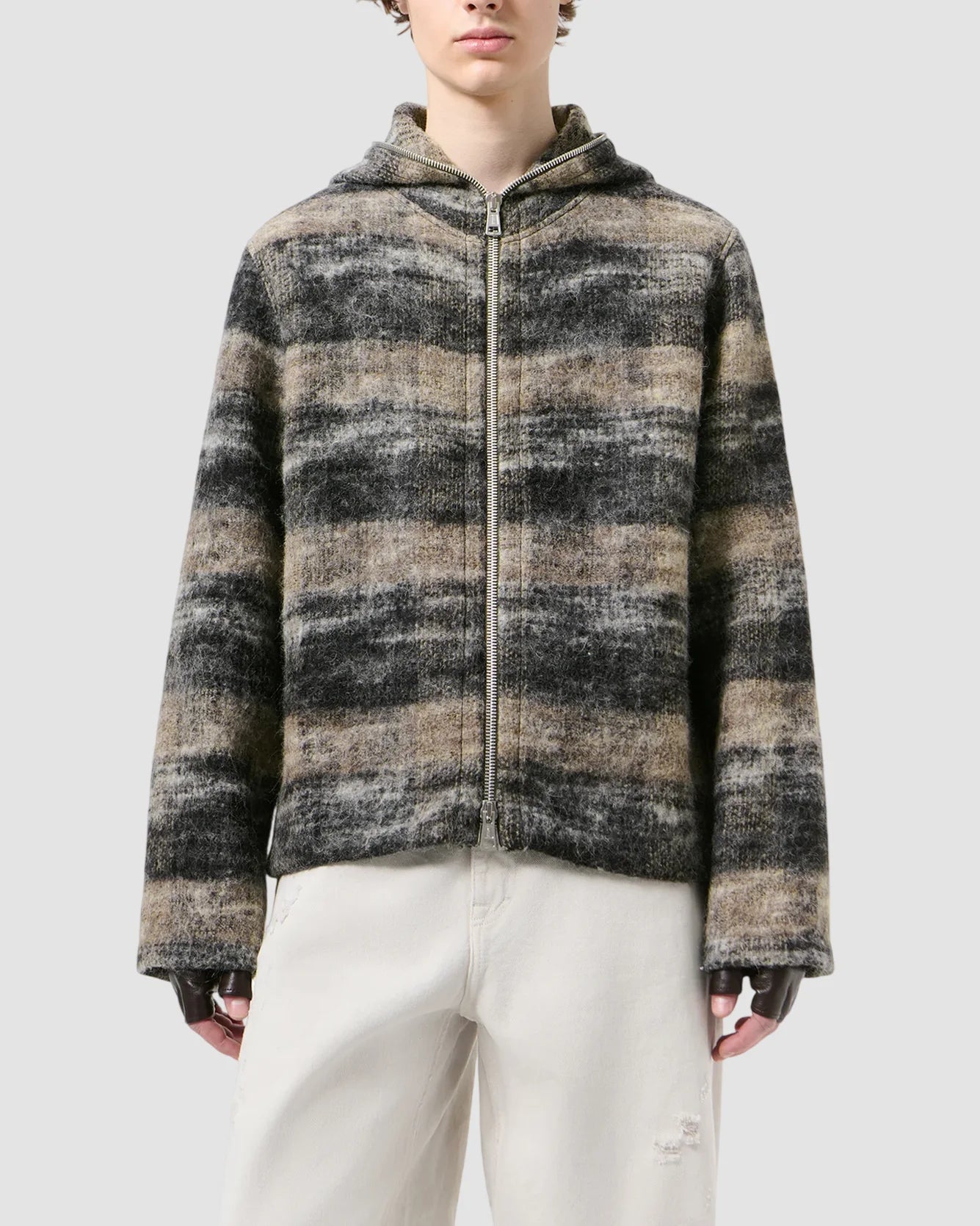 full zip hood   our legacy   night woods check lofty wool 1