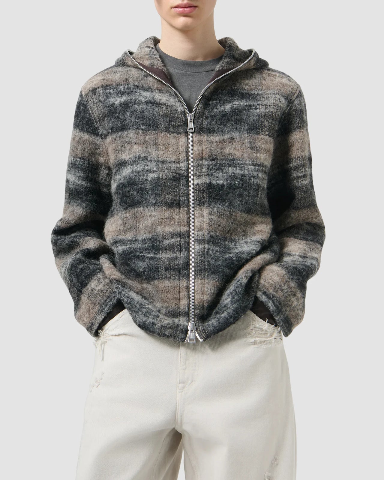 full zip hood   our legacy   night woods check lofty wool 2