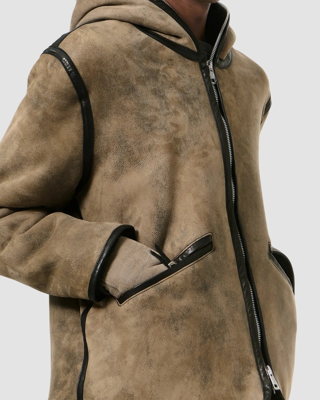 full zip jacket   our legacy   smoky black dry shearling 4