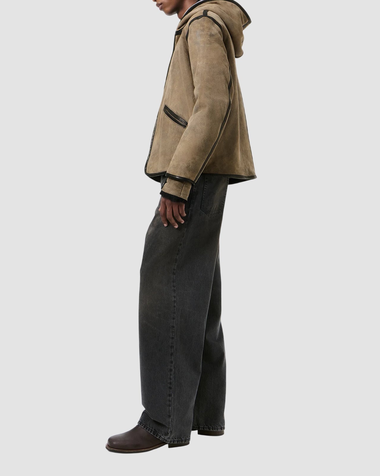 full zip jacket   our legacy   smoky black dry shearling 5