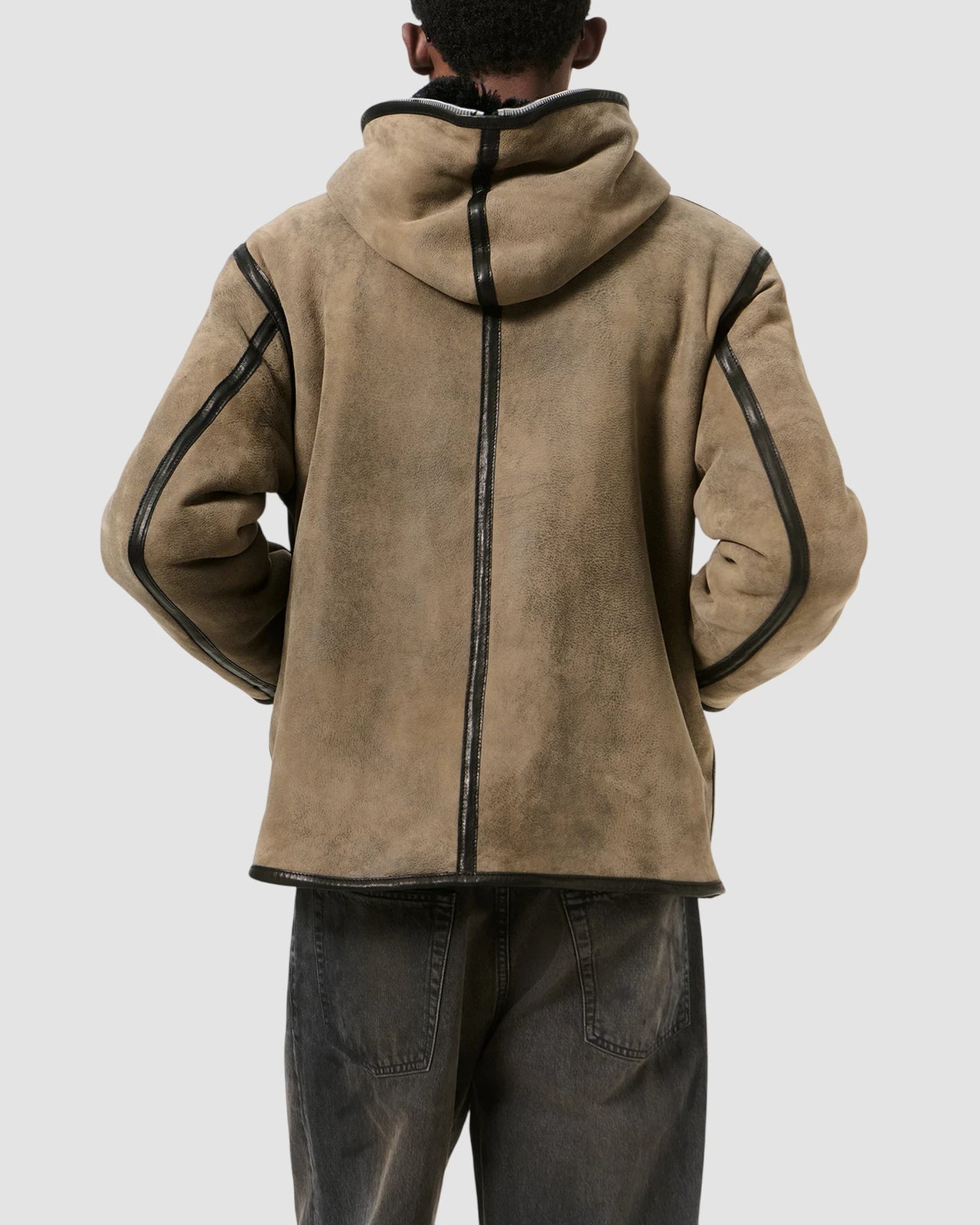 full zip jacket   our legacy   smoky black dry shearling 6