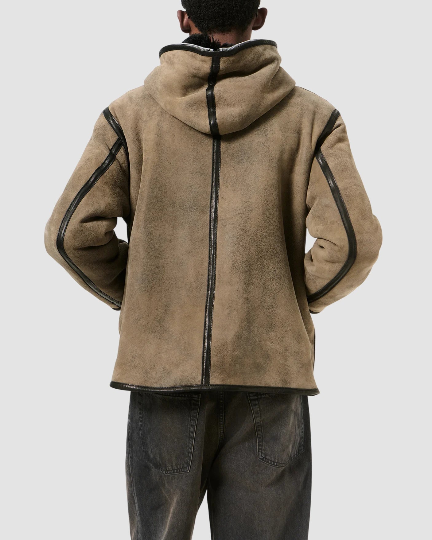 full zip jacket   our legacy   smoky black dry shearling 6