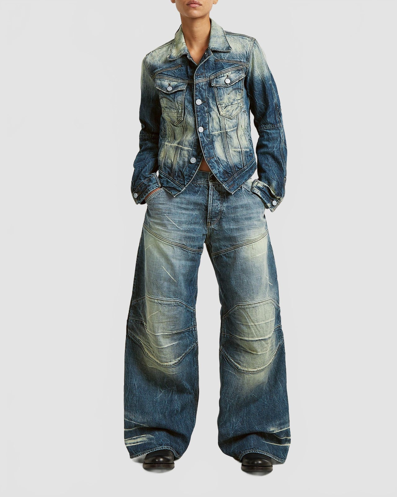 g star veste selvedge rr vinny   femme bleu fonce 2520 25283 2529