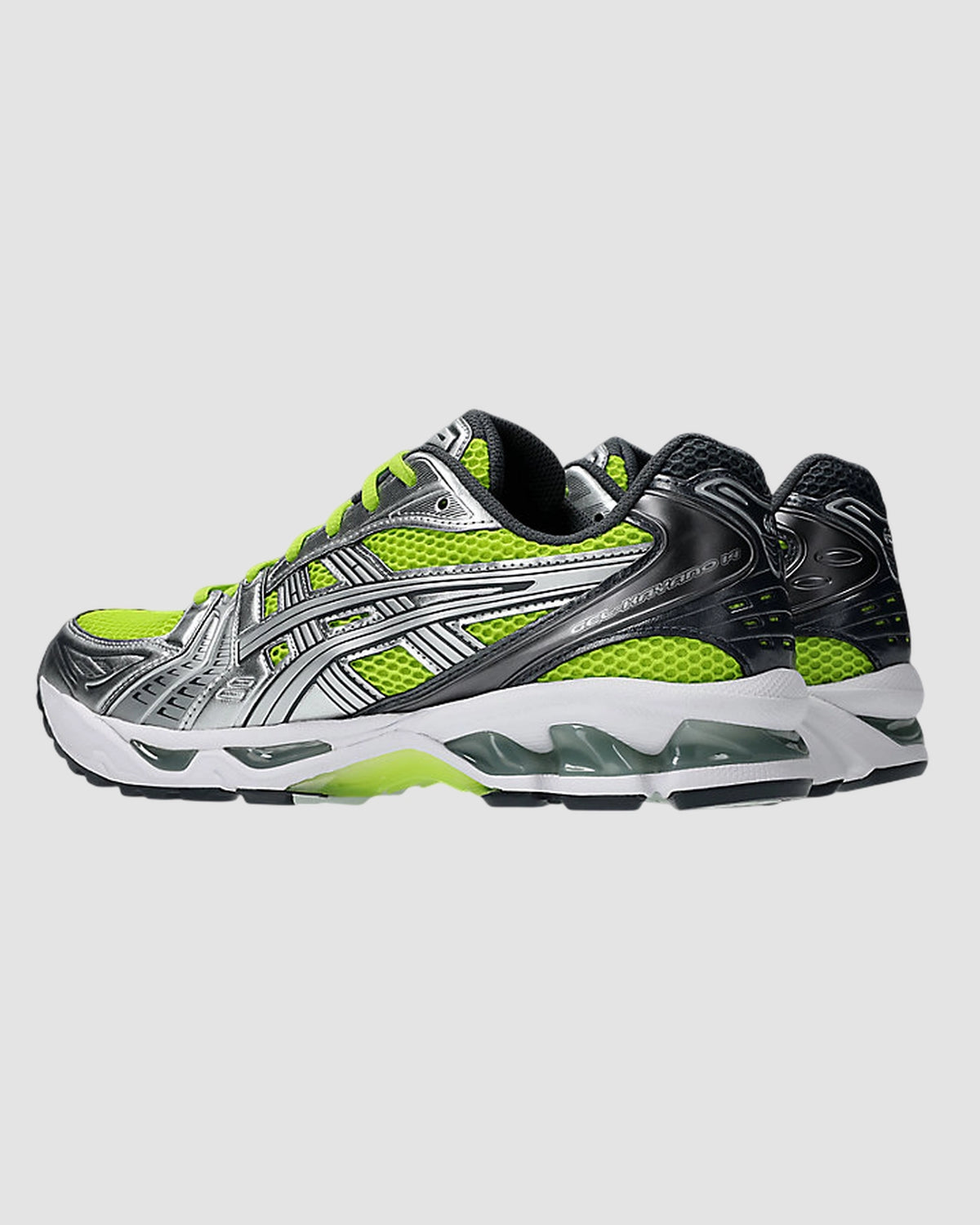 gel kayano 14   asics   lime zest pure silver 4