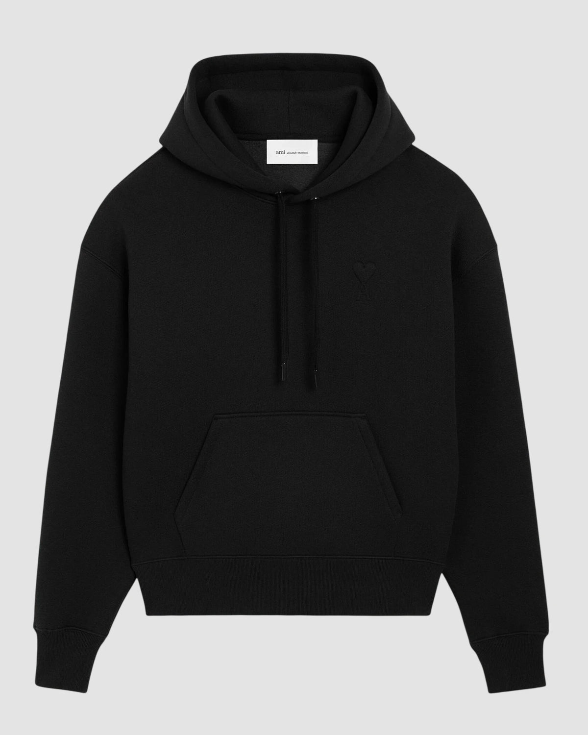 hoodie with tonal embossed big ami de coeur   black 1