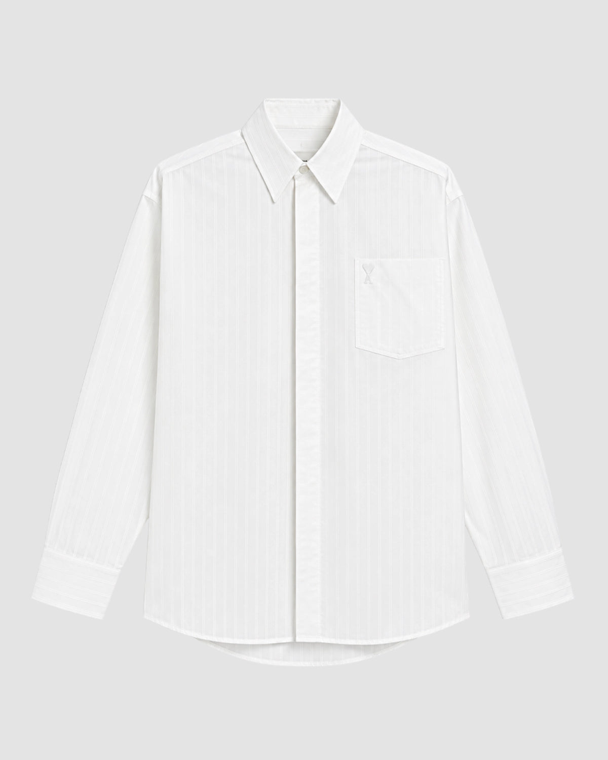 large fit shirt with embossed ami de coeur at patch pocket   white 1