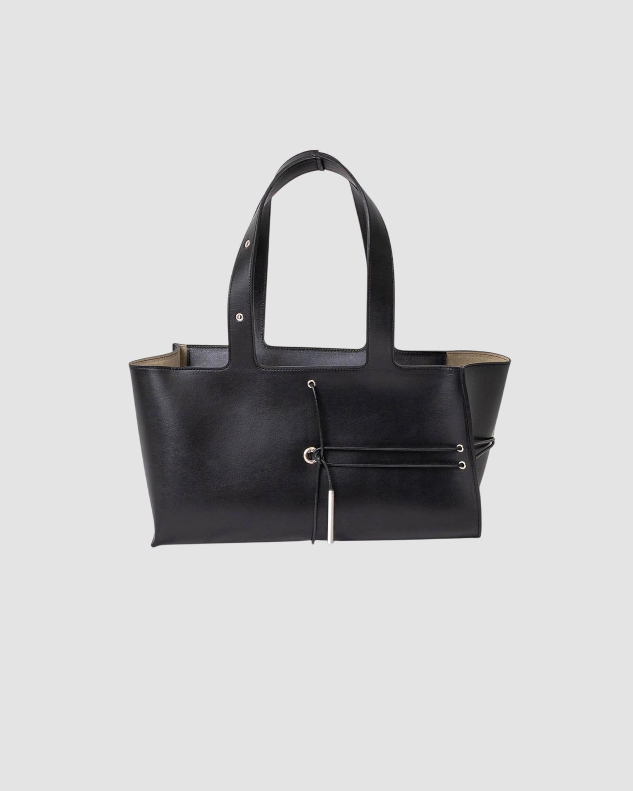 loaf bag   six 95   black leather string 1