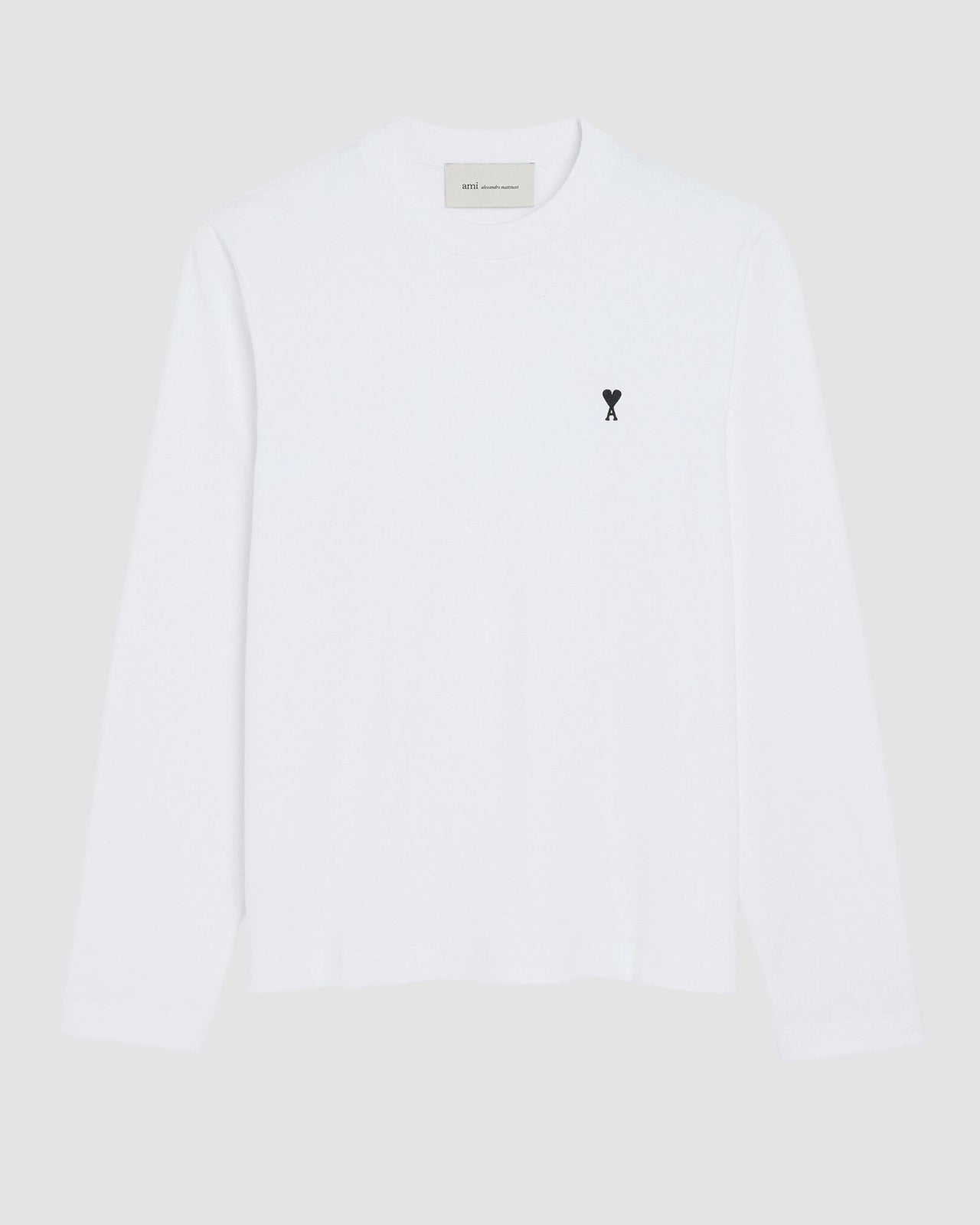 longlseeves tshirt with contrasted ami de coeur   ami   white black 5