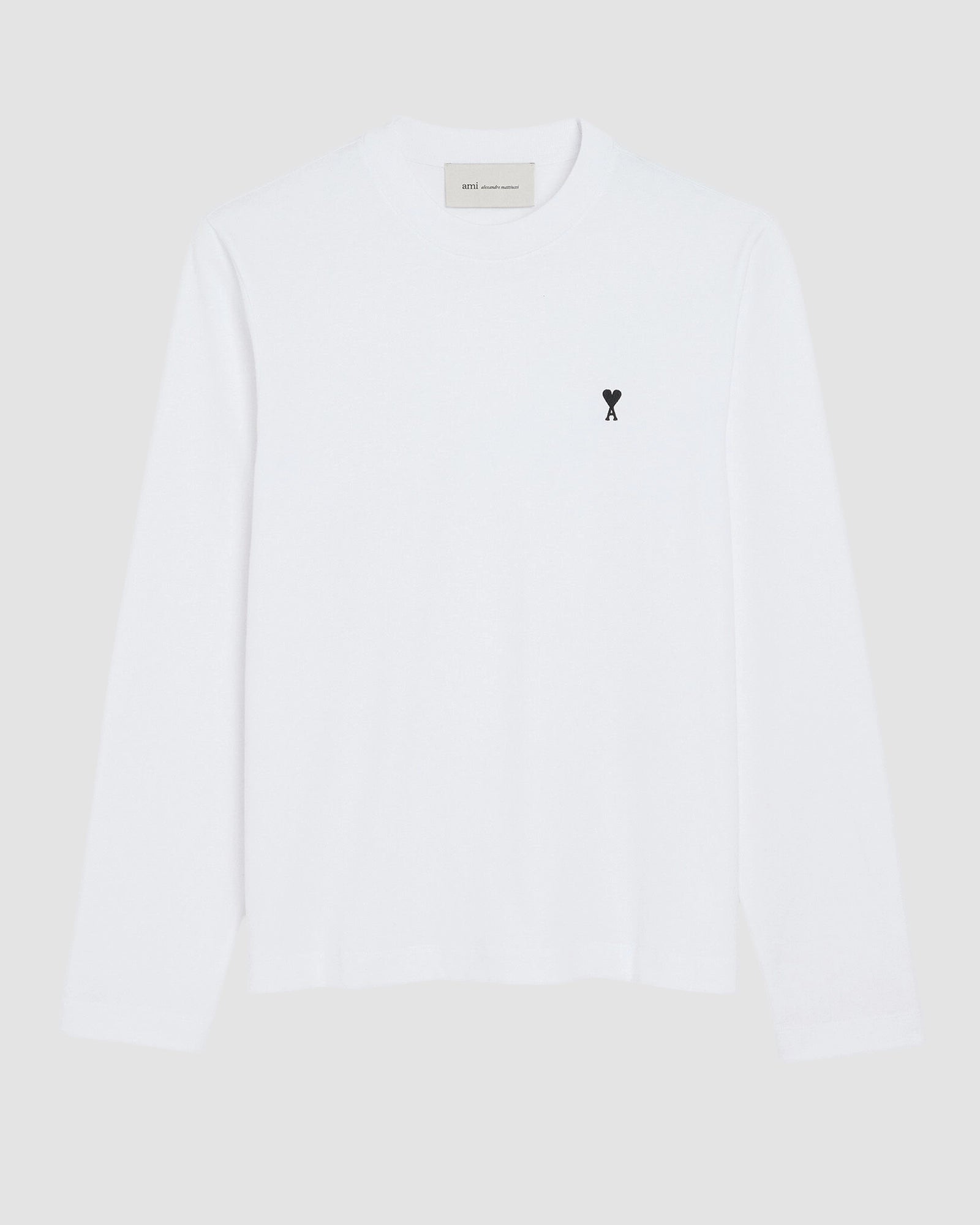 longlseeves tshirt with contrasted ami de coeur   ami   white black 5