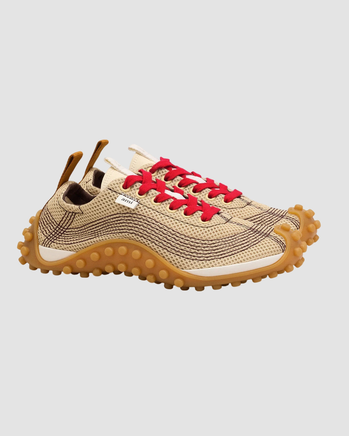 mirage sneakers   ami   mastic beige ruby red 2