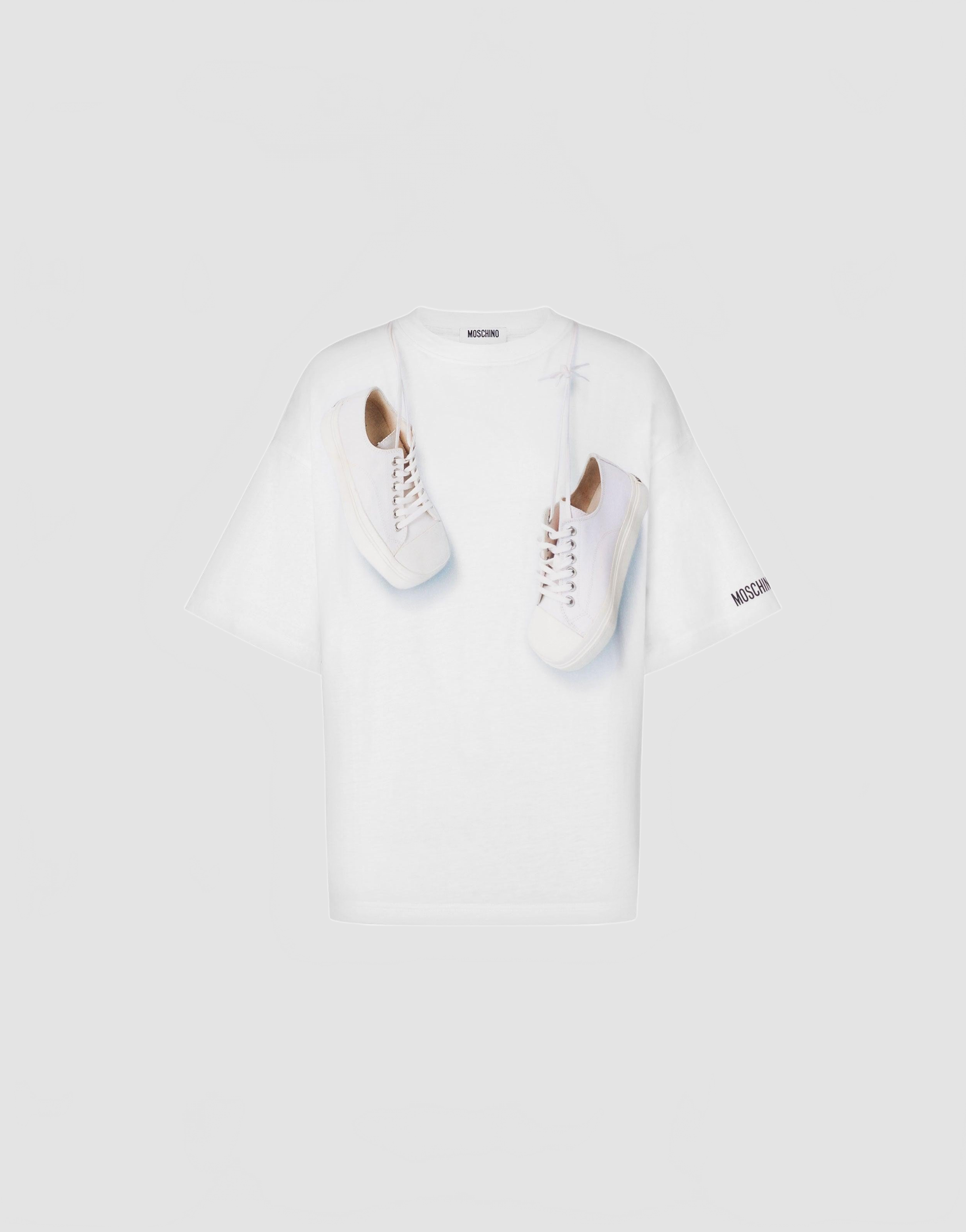 T-shirt Baskets En Coton Biologique - Moschino - Blanc