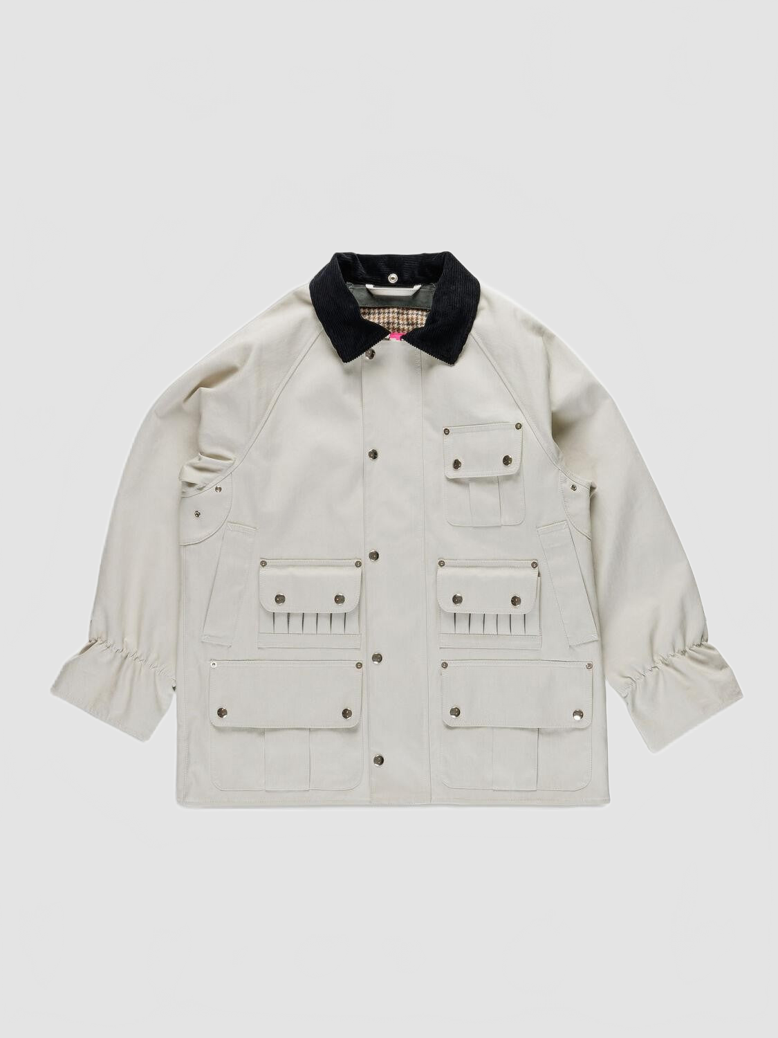 Bonded Cotton Utility Jacket - La Fetiche - Ecru / Black