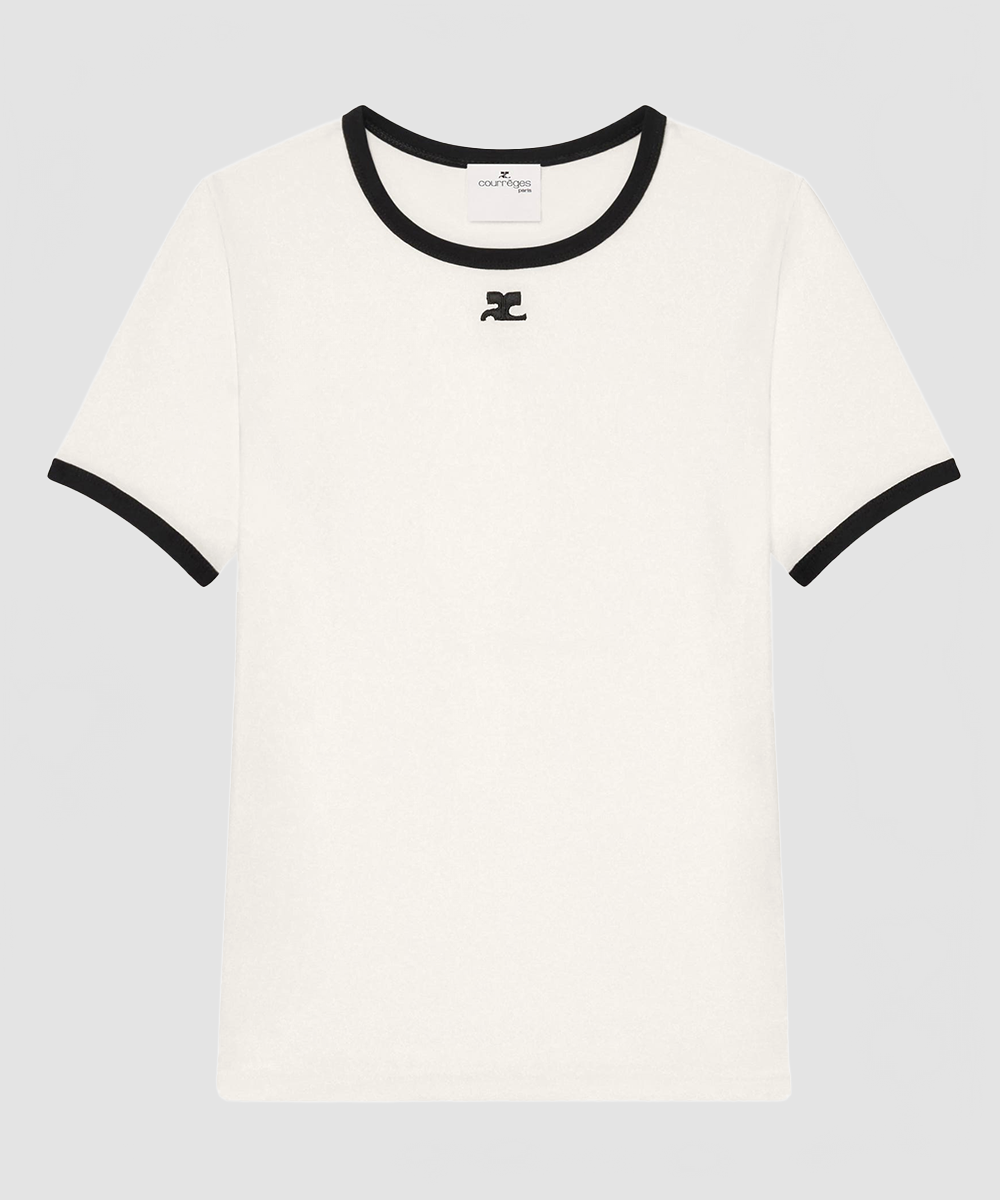 T-shirt Contrast Signature blanc heritage/noir