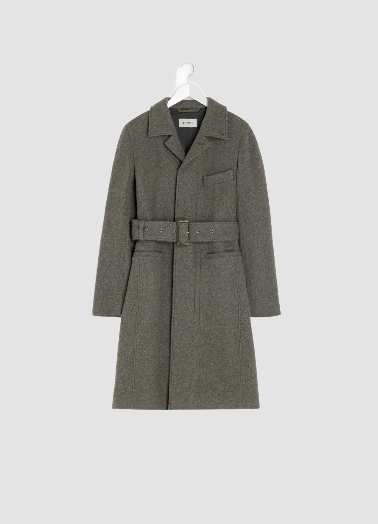 Belted Tailored Coat - Lemaire - Dark Khaki