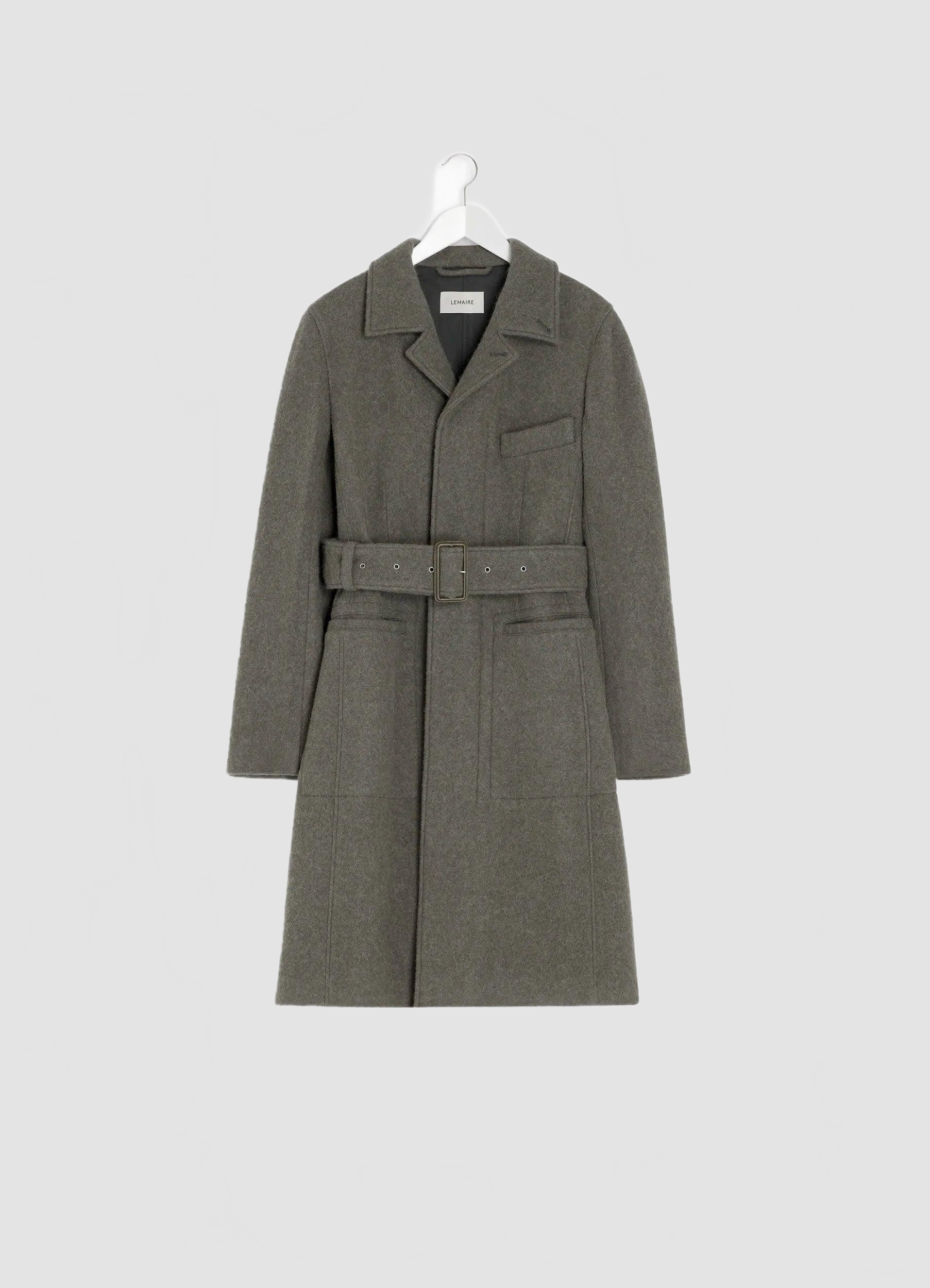 Belted Tailored Coat - Lemaire - Dark Khaki