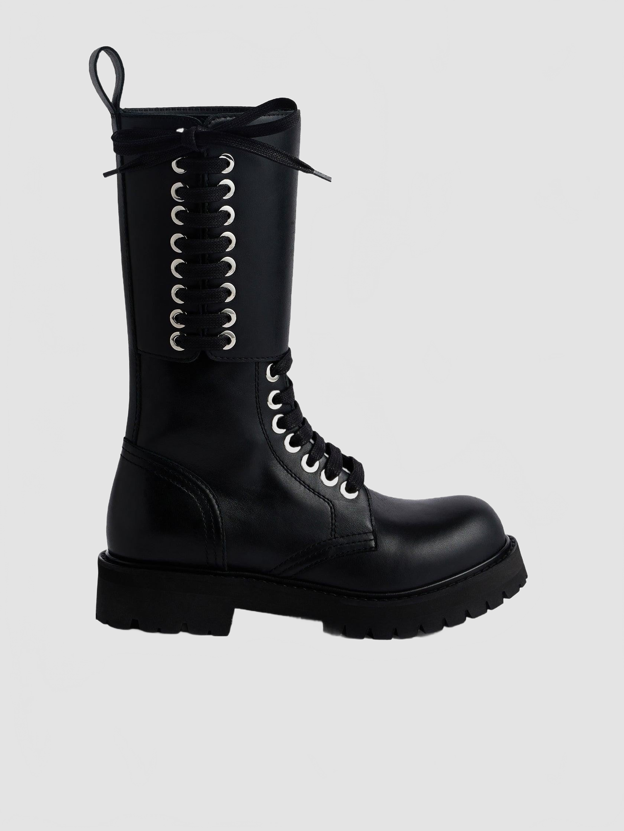 Bottes En Cuir A Lacets - Rabanne - Black