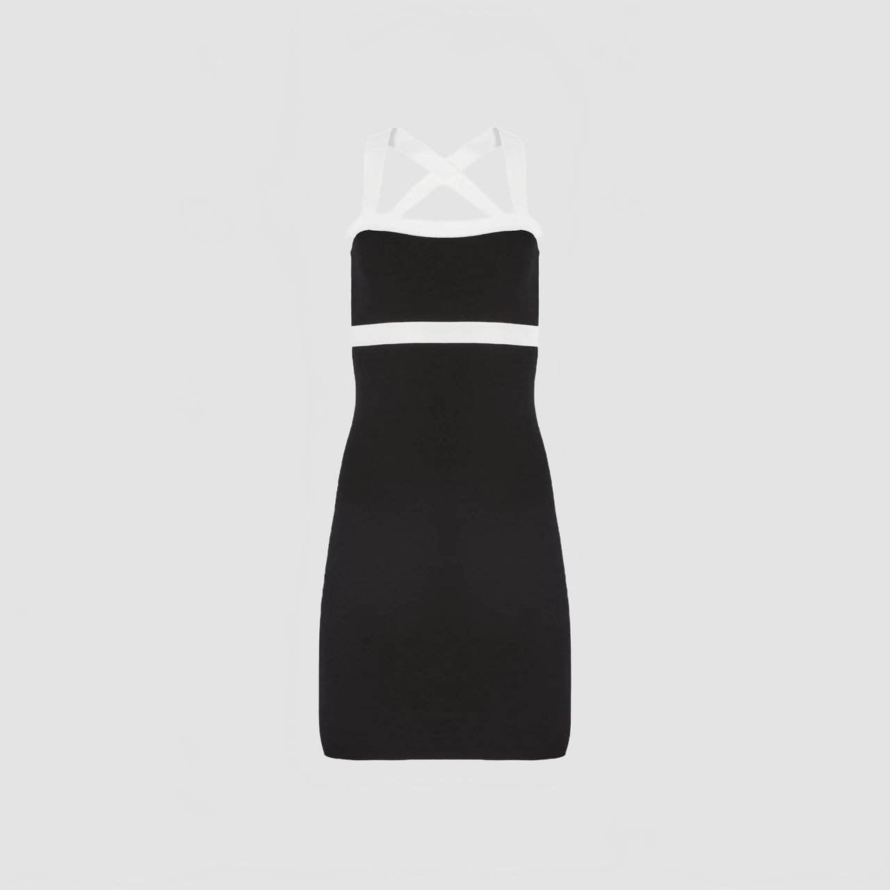Contrasted Knit Sleeveless Mini Dress - Nina Ricci - Off-white / Black
