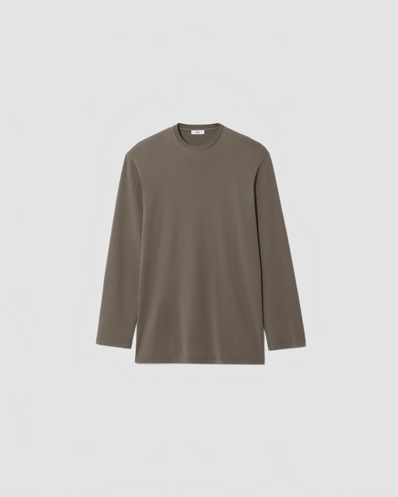 T-shirt Roundneck Long Sleeves - Rier - Camoscio Cotton