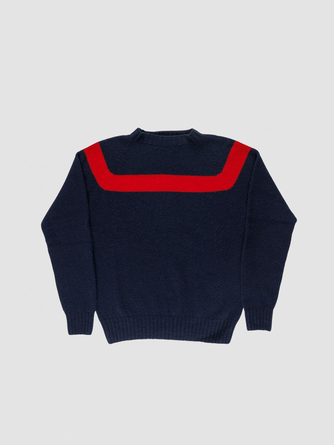 Traditional Seam Free Sweater - La Fetiche - Navy / Red