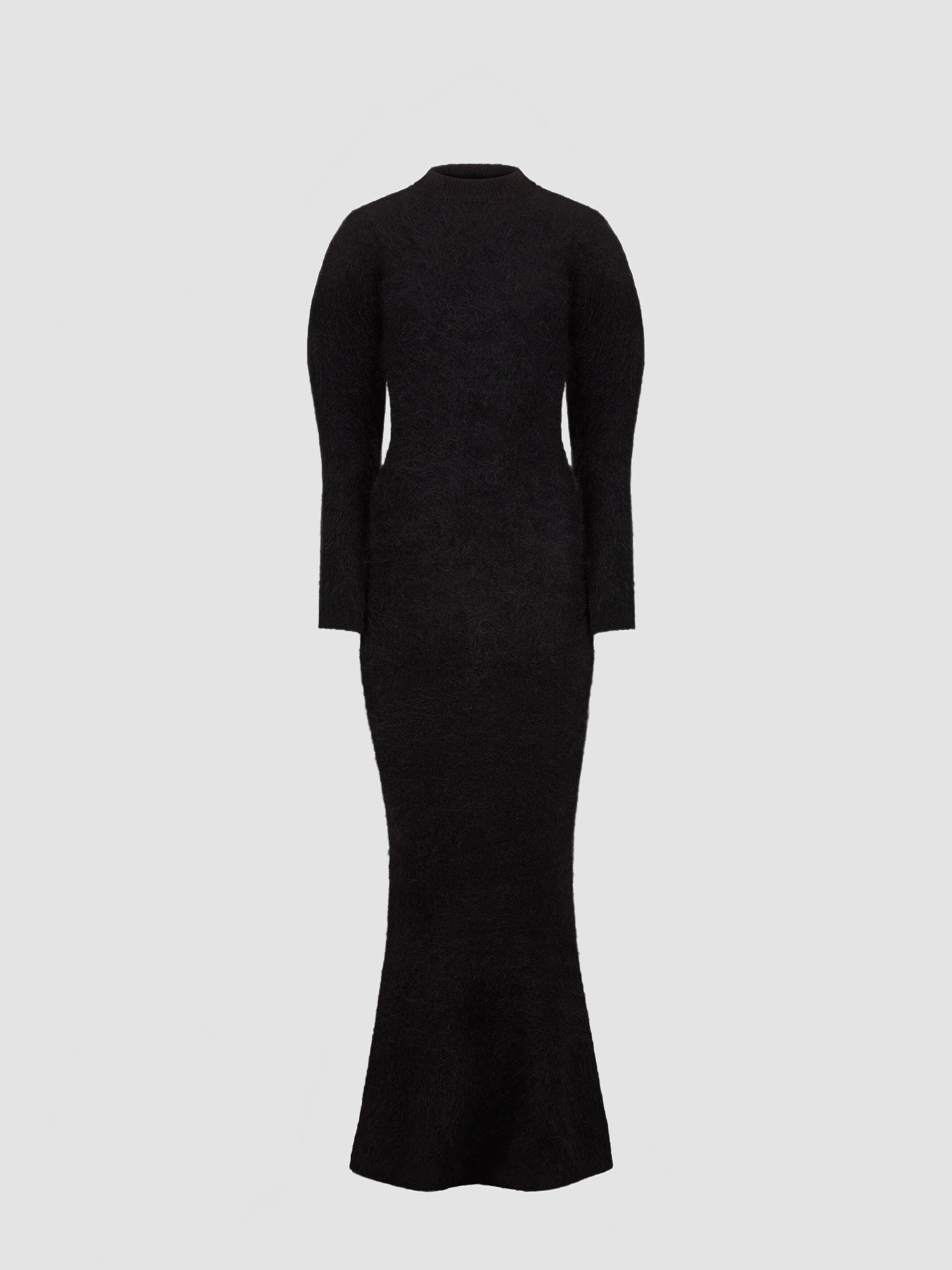 Robe Longue En Laine Et Alpaga - Nina Ricci - Black