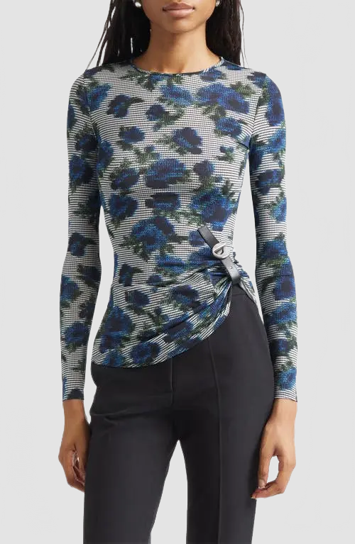 Suspended Ascii Top - Coperni - Print-Blue