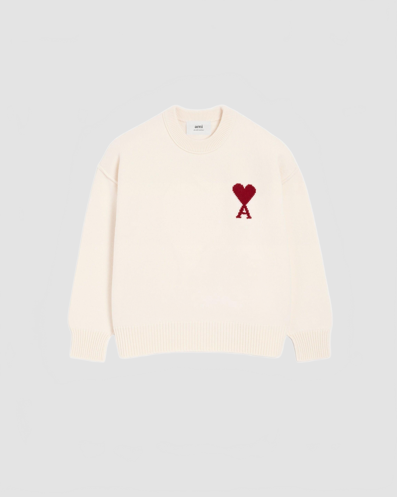 Pul Col Rond Ami De Coeur - Ami - Ecru / Rouge