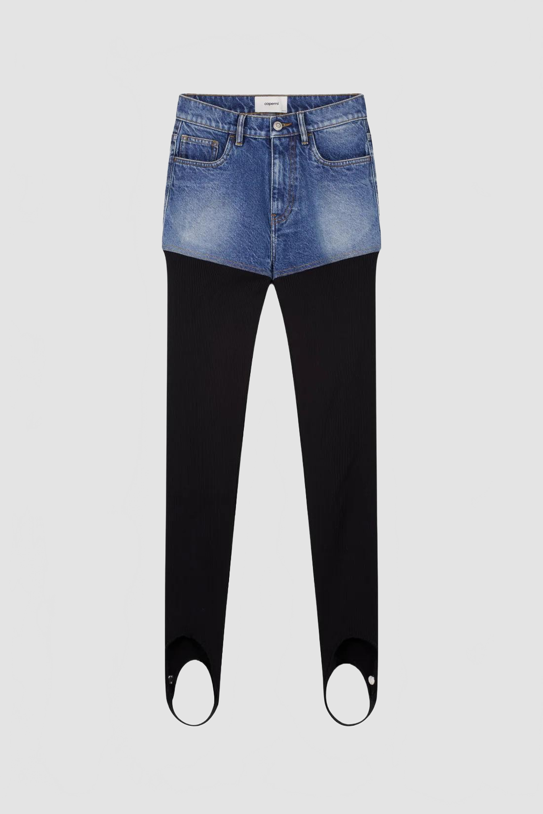 Hybrid Rib Denim Pants - Coperni - Black / Blue Vintage