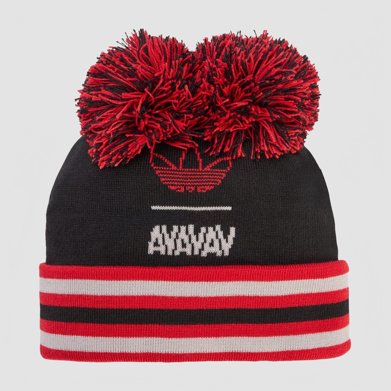 Pom Pom Beanie - Adidas X Avavav - Black / Better Scarlet