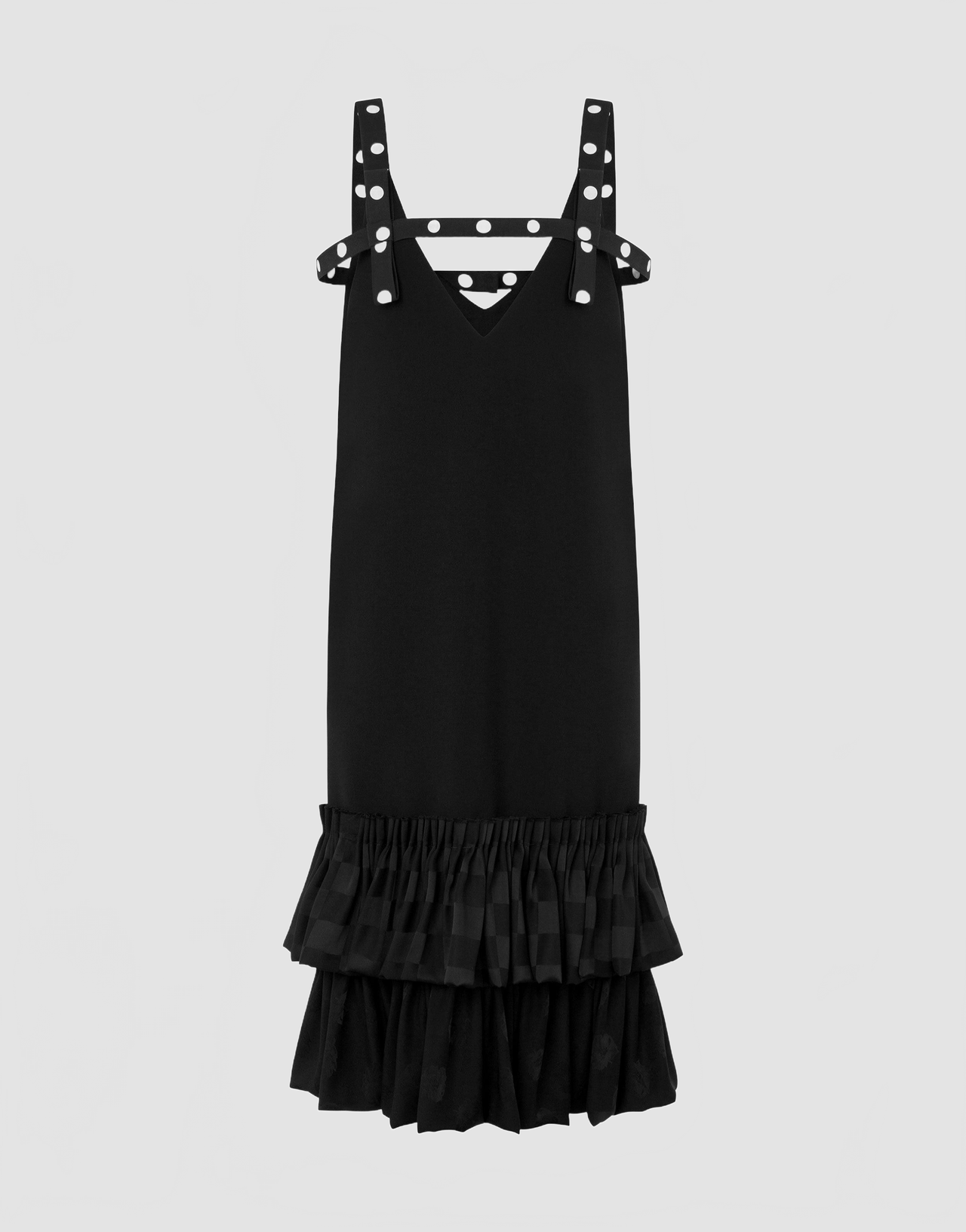 Robe A Volant Et Details A Pois - Moschino - Black