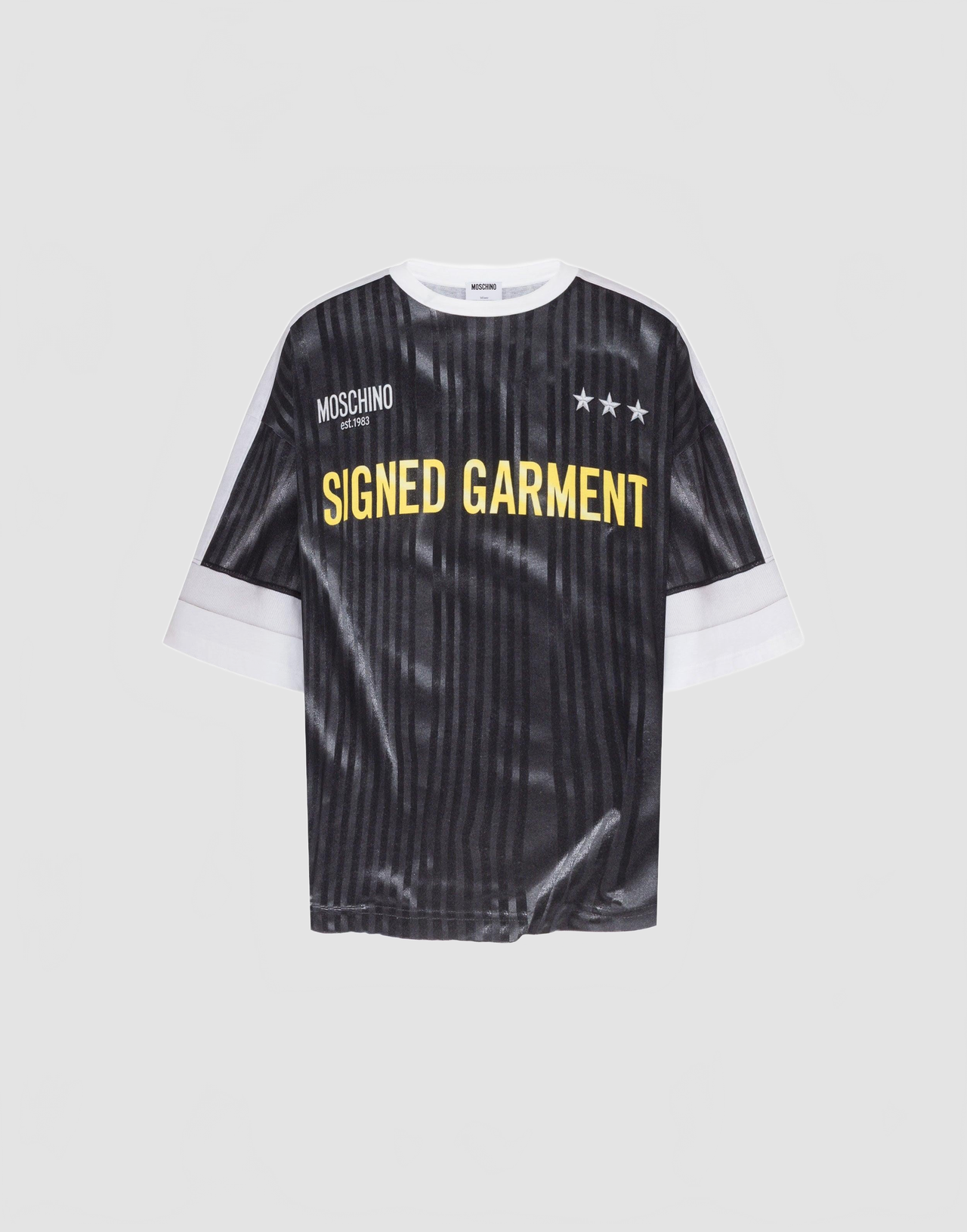 T-shirt En Jersey De Coton Biologique Imprimé - Moschino - Gris Foncé