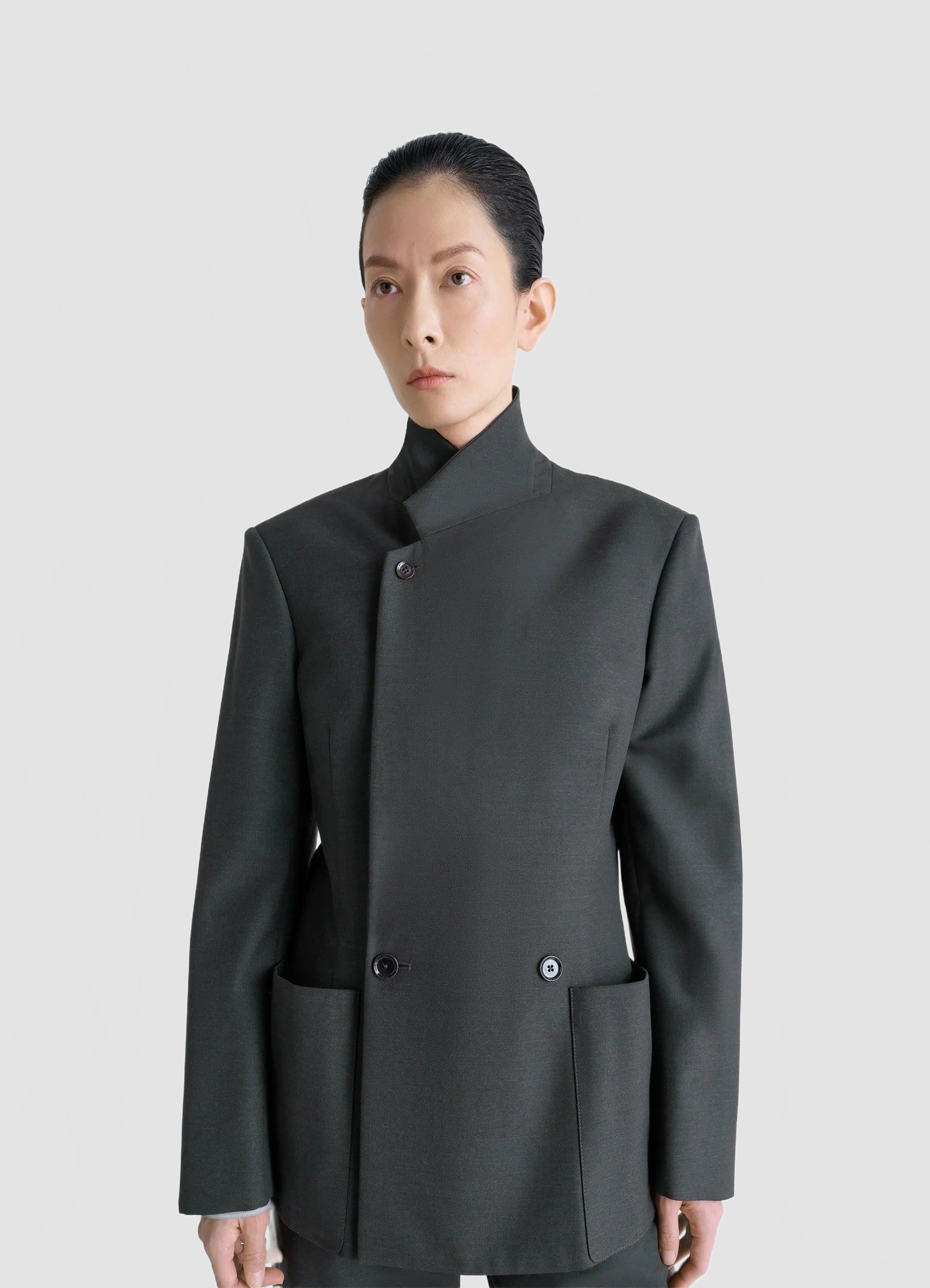 Double-Breasted Tailored Jacket - Lemaire - Coal