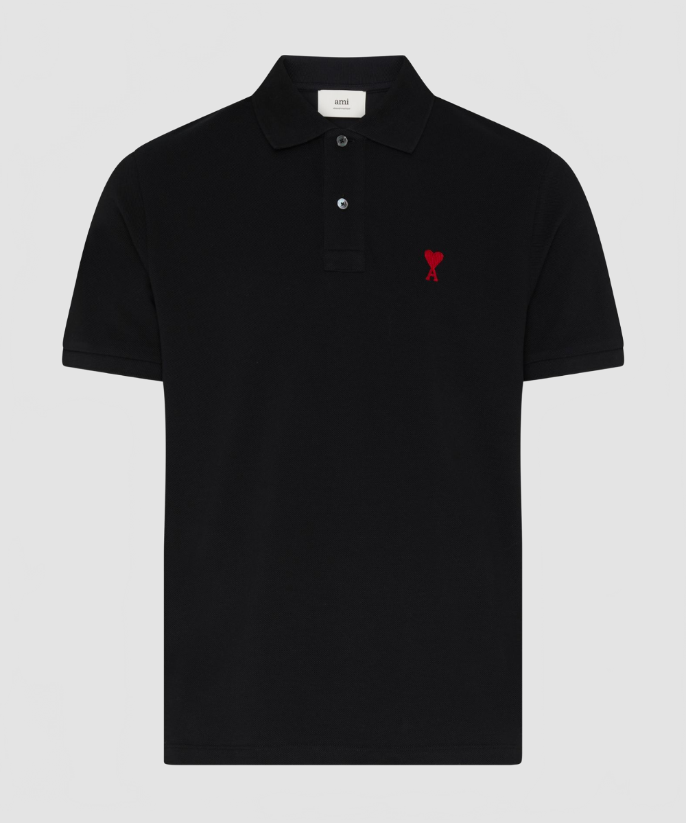 Polo ADC en coton noir