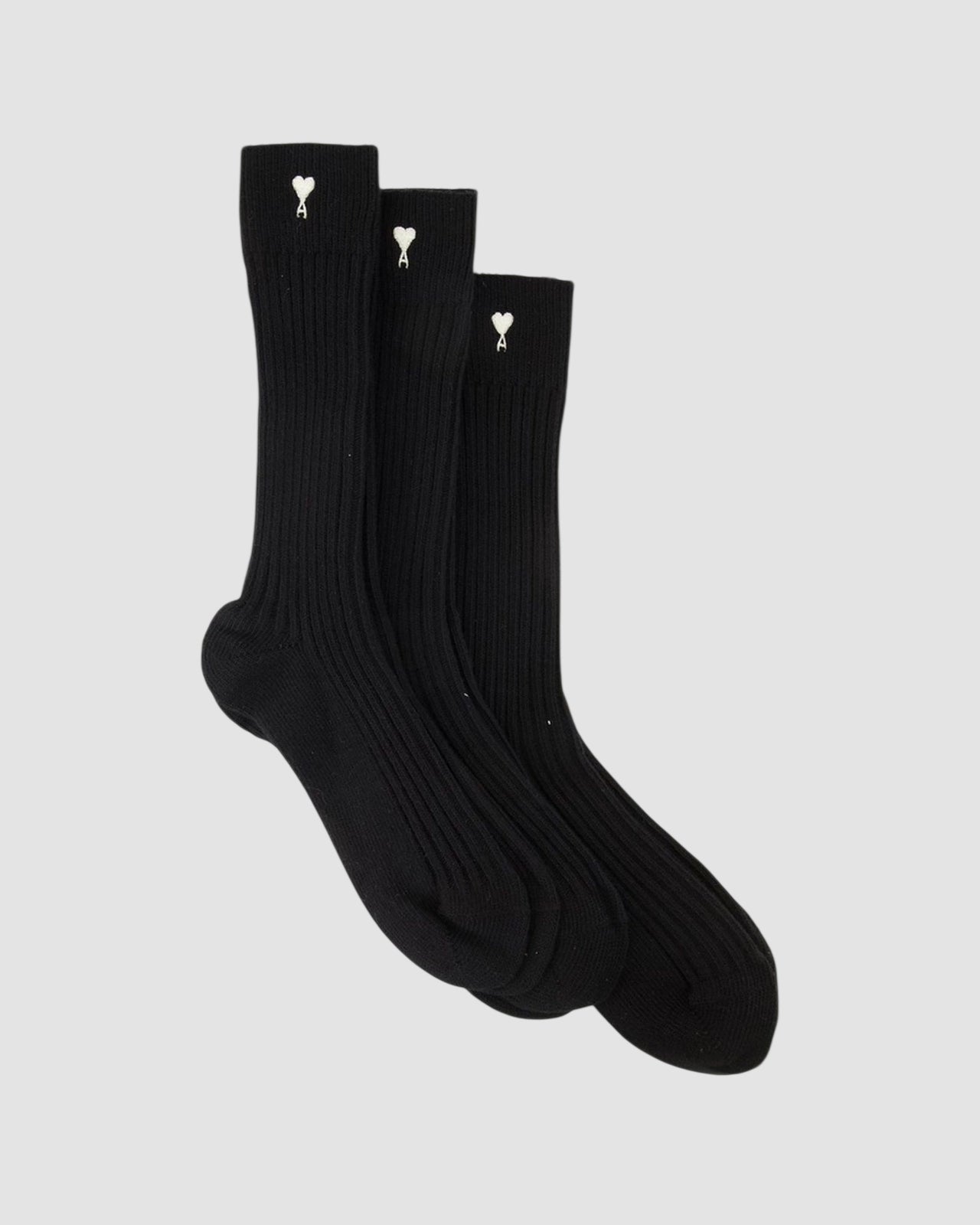 pack three ami de coeur embroidery socks   black 1