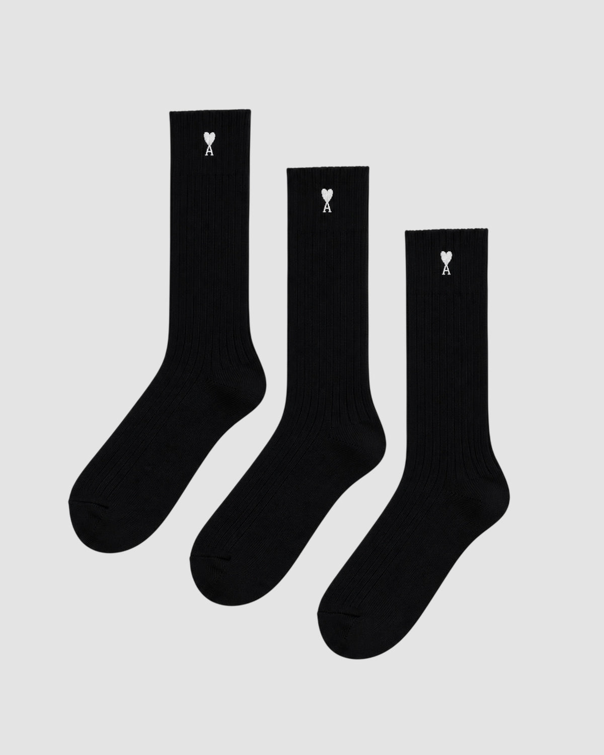 pack three ami de coeur embroidery socks   black 1