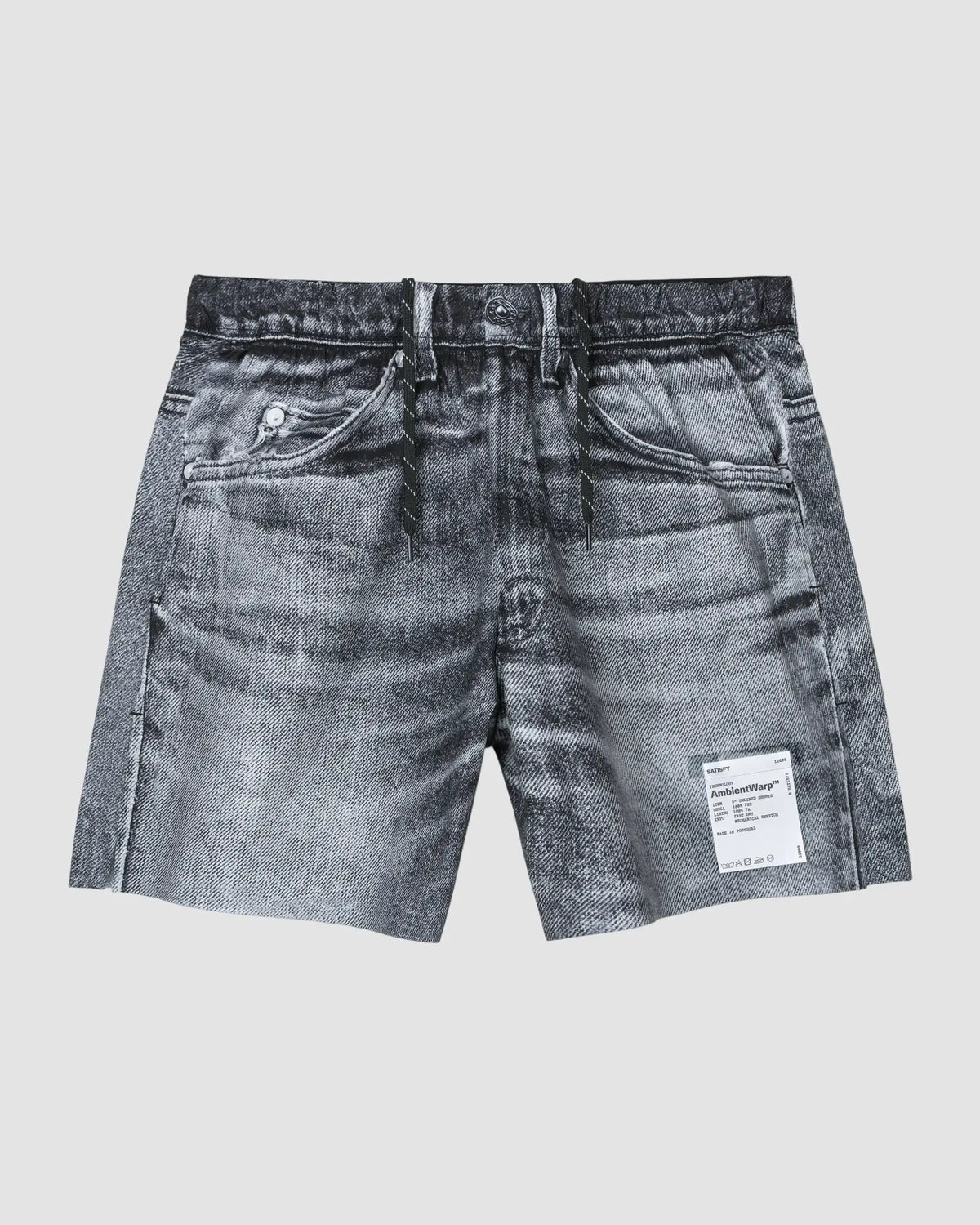peaceshell 5 unlined shorts   satisfy   black denim 1