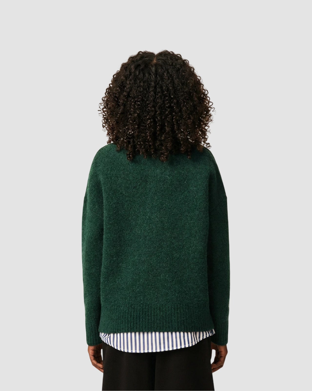 polo sweater with ami de coeur   bottle green off white 5