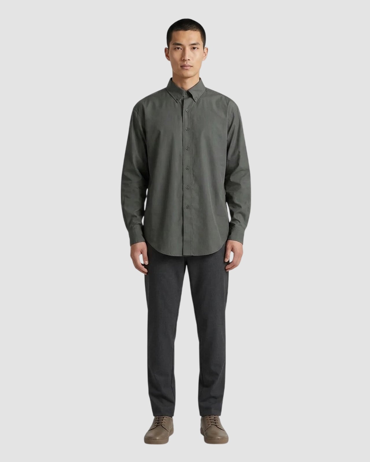 popeline charbon   shirt button down   rier   charbon popeline 2