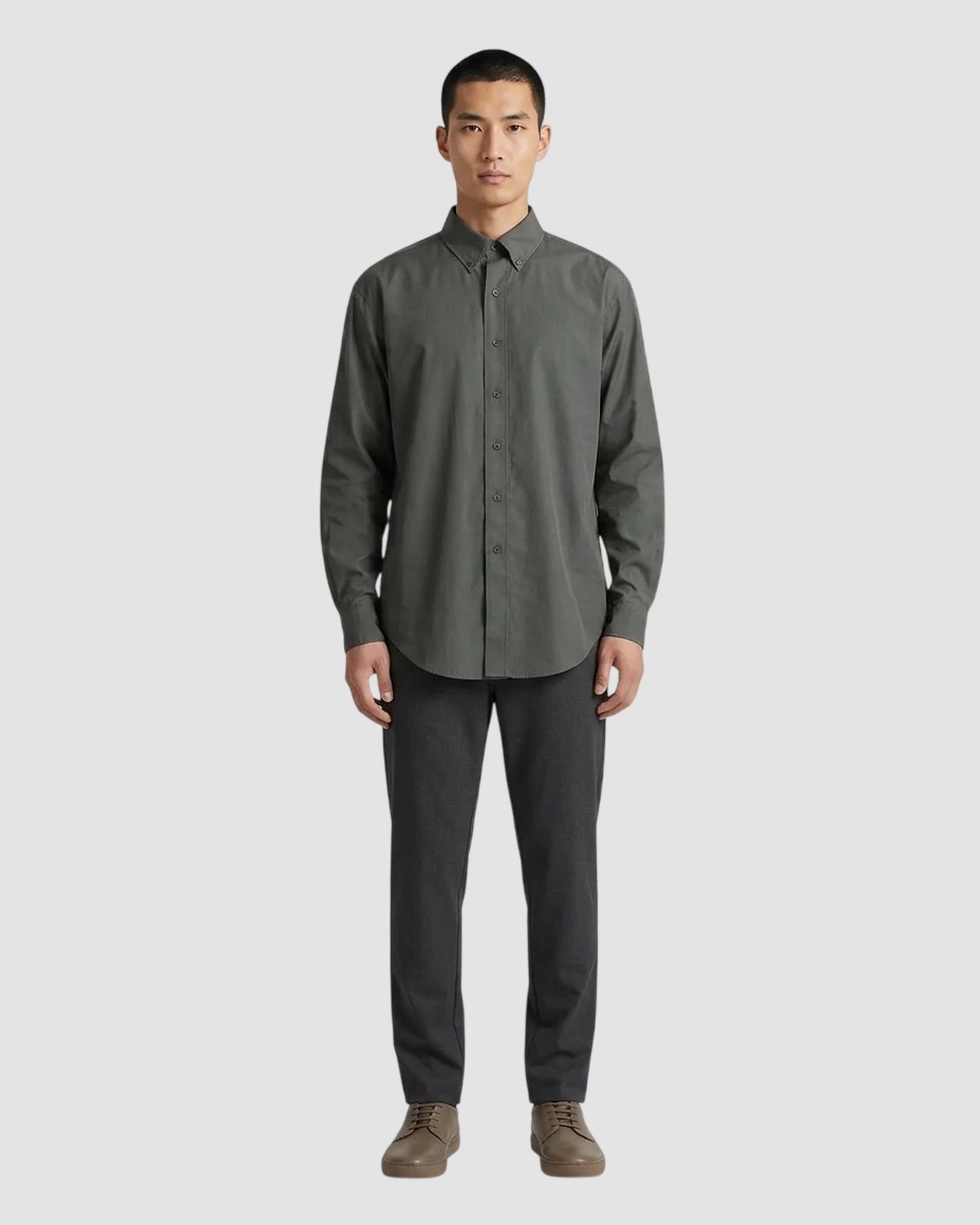 popeline charbon   shirt button down   rier   charbon popeline 2