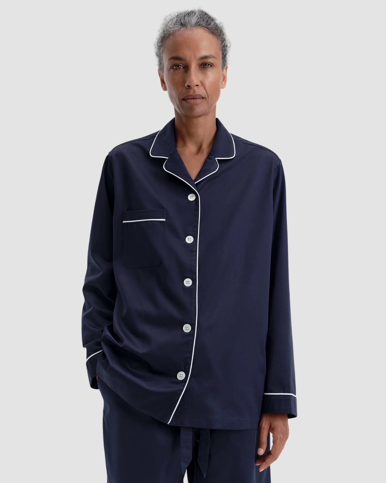 sateen women s pyjamas shirt  tekla   chelsea chelsea   chelsea 2