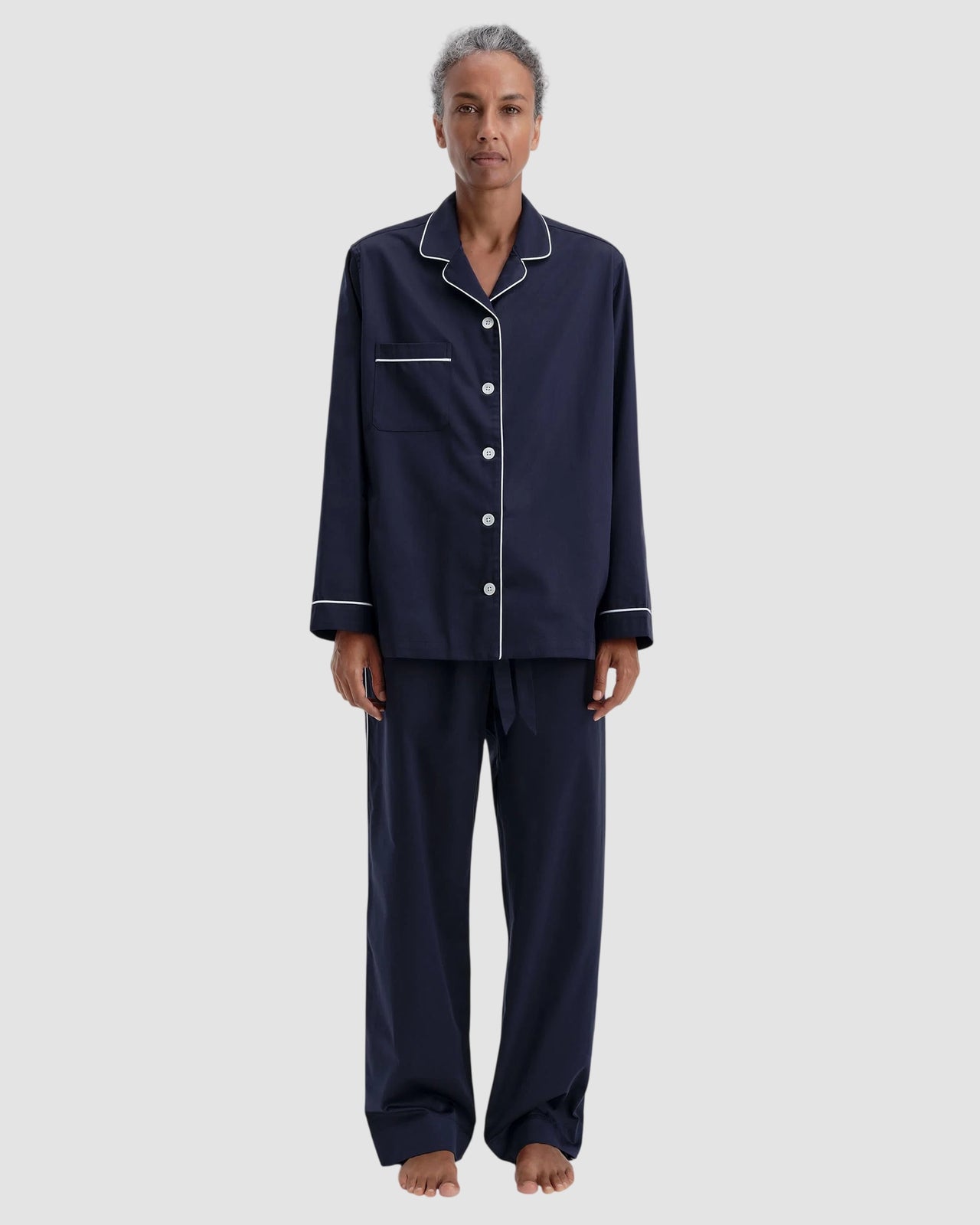 sateen women s pyjamas shirt  tekla   chelsea chelsea   chelsea 3