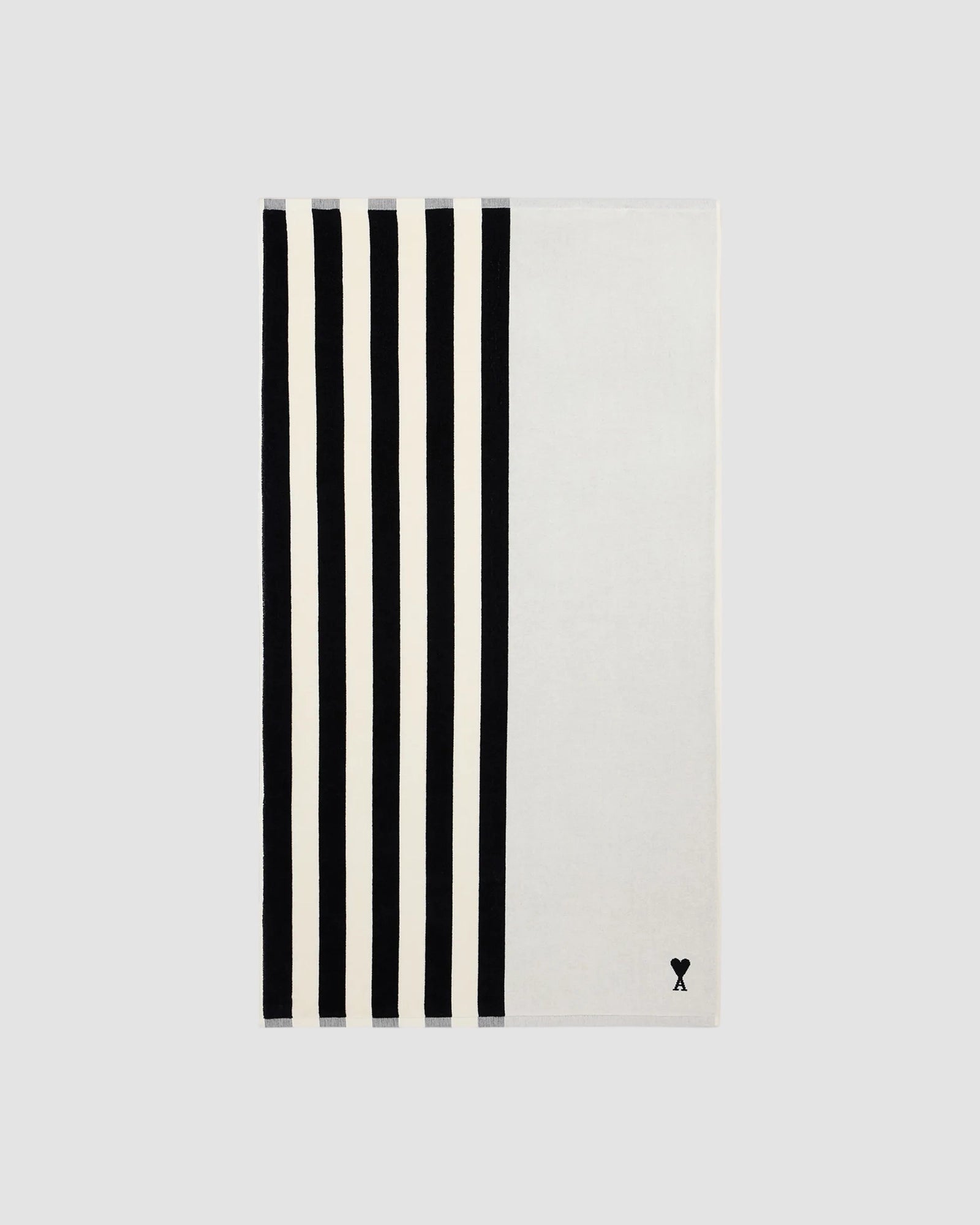 serviette ami de coeur rayures fines   ami   noir blanc creme 1