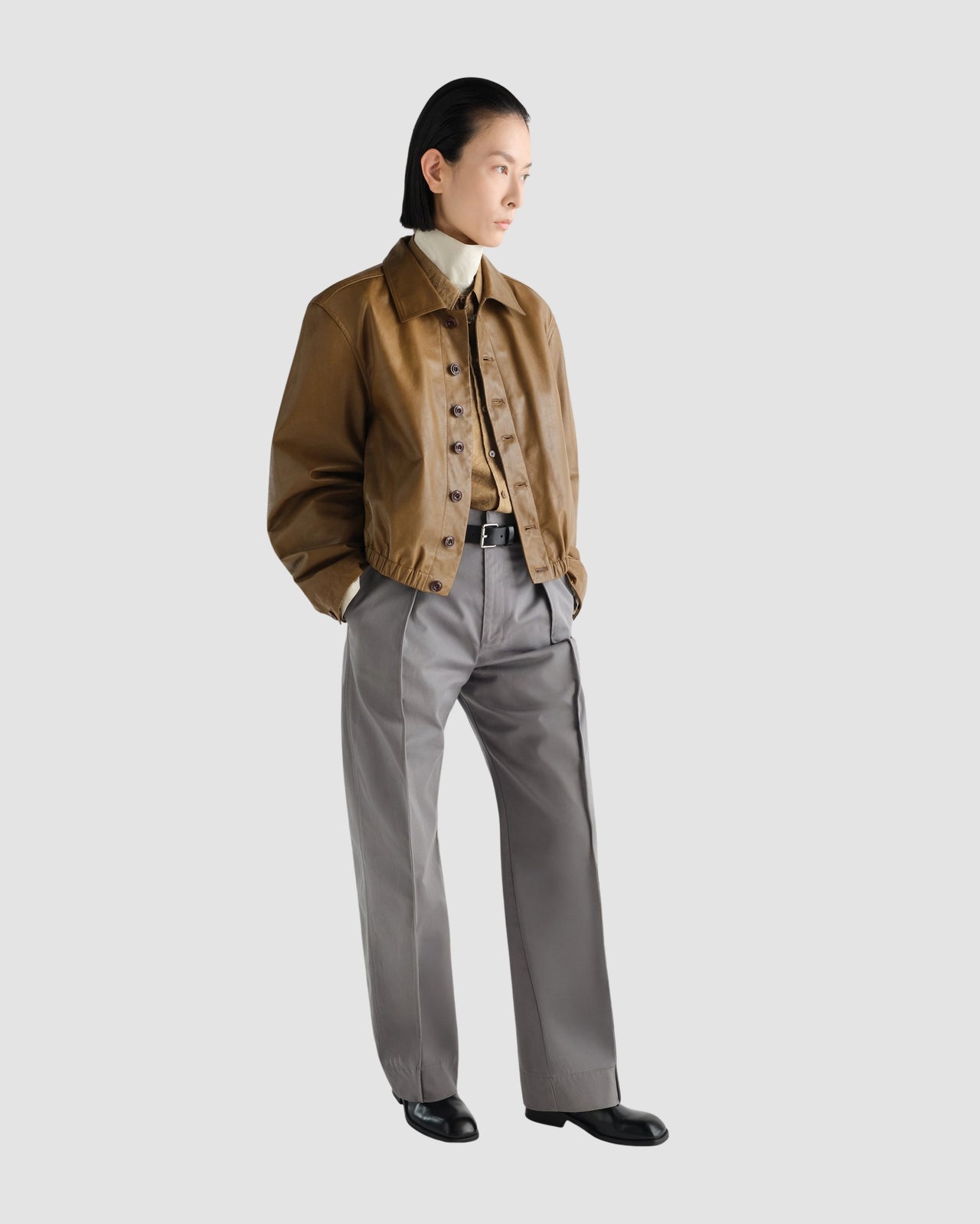 soft leather blouson   lemaire   ochre 3