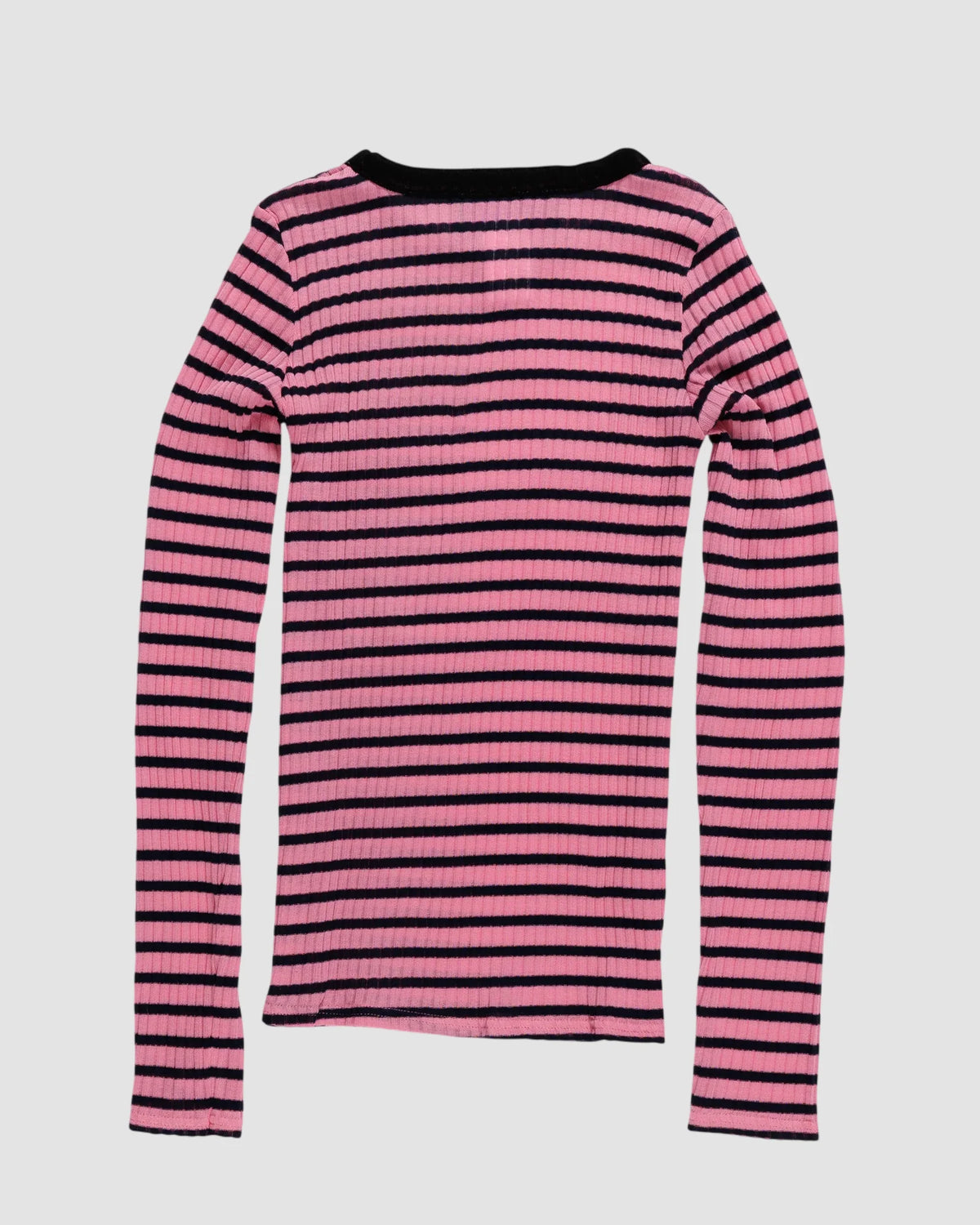 striped fine weight ribbed top   la fetiche   light pink navy black 2