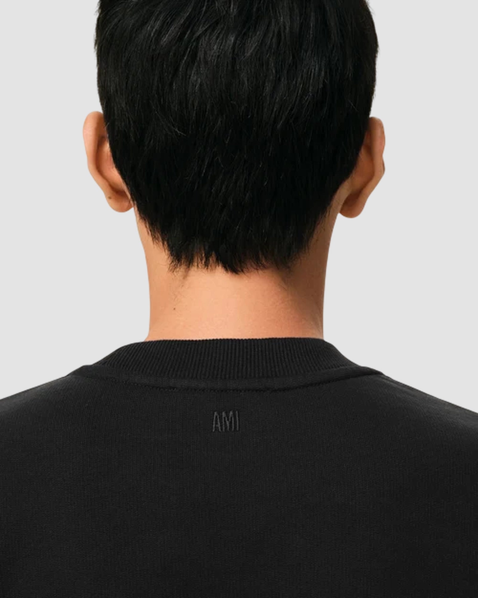 sweatshirt with contrasted ami de coeur   black white cream 4