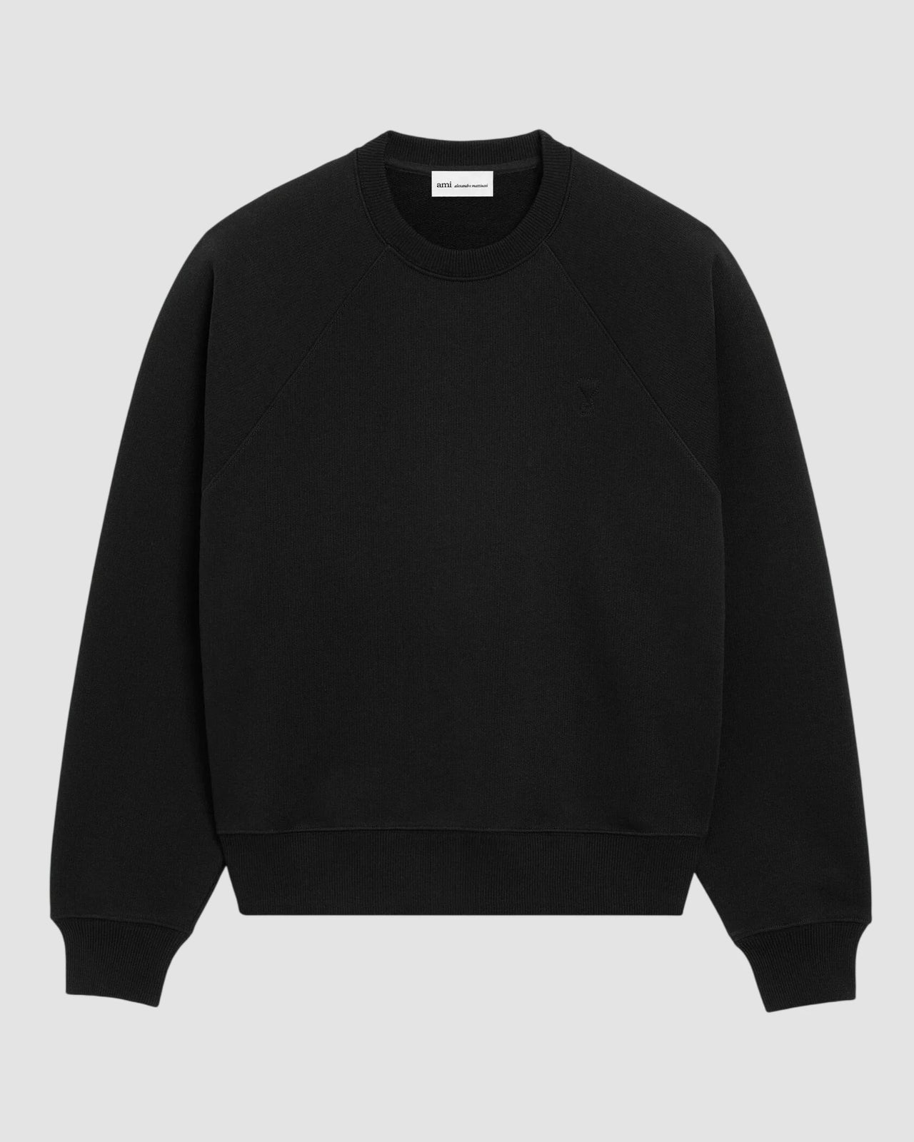 sweatshirt with tonal embossed ami de coeur   black 1