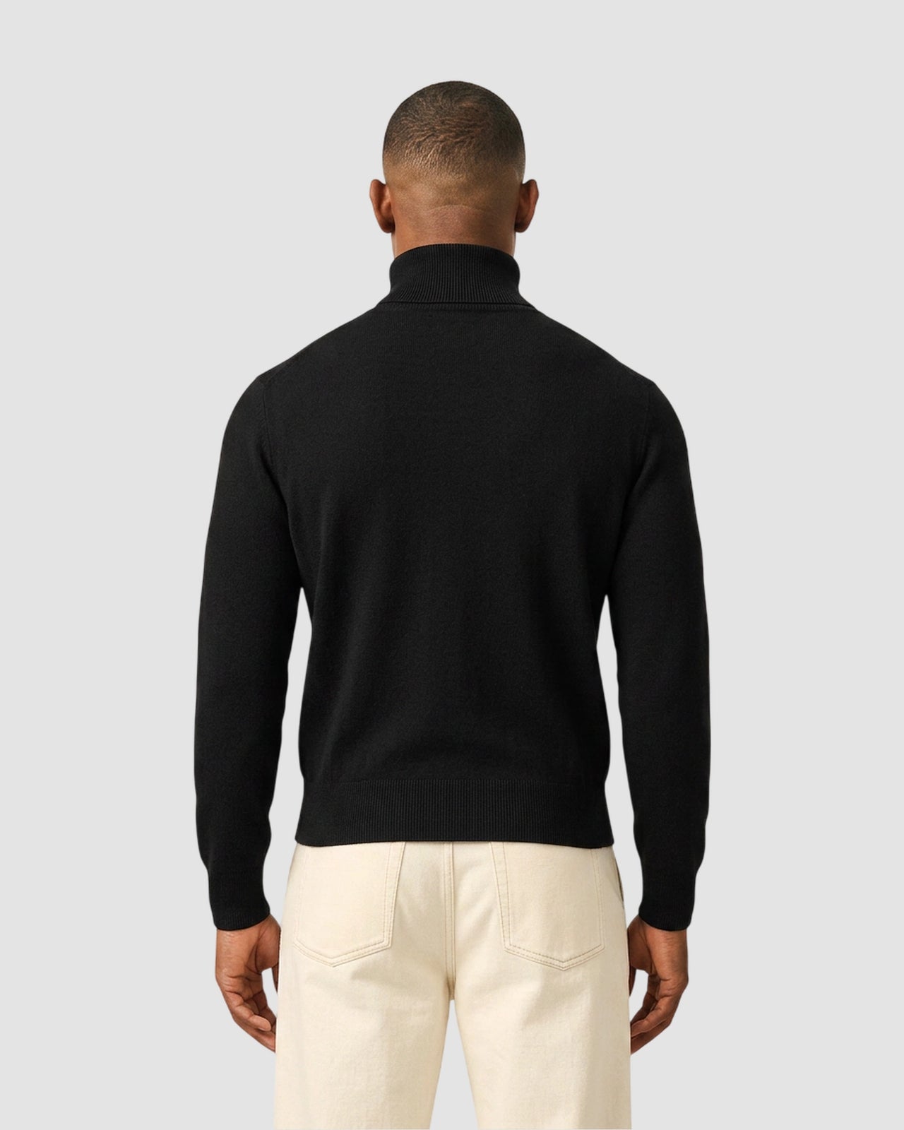 turtle neck sweater with ami de coeur   black red 3