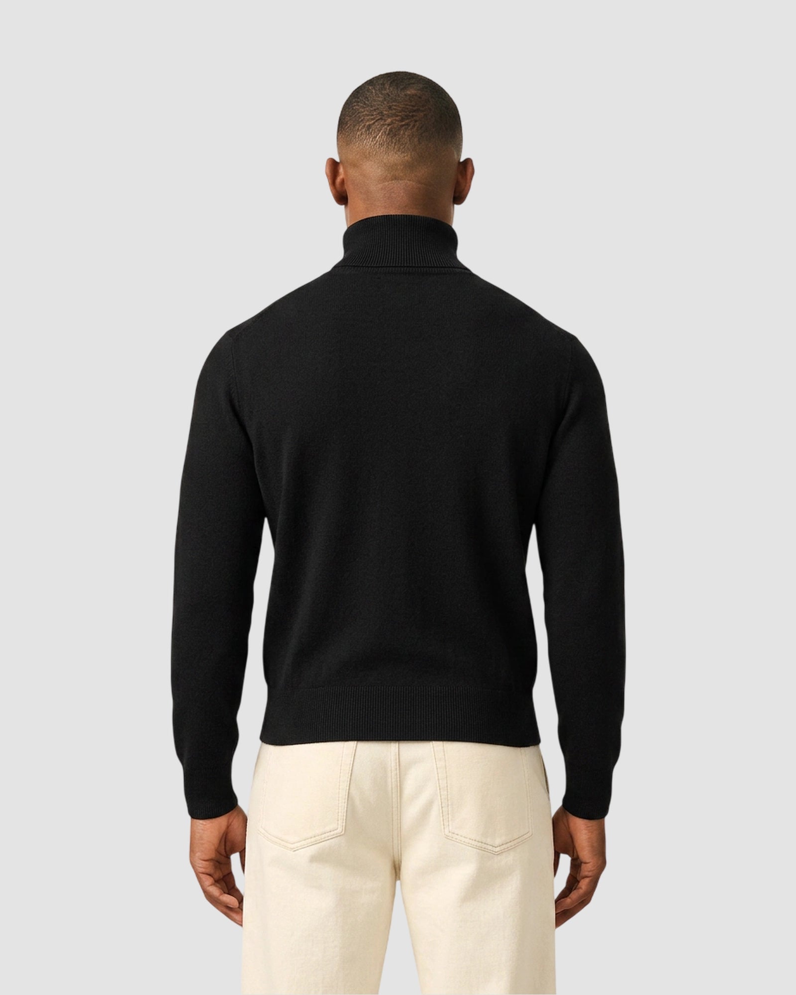 turtle neck sweater with ami de coeur   black red 3