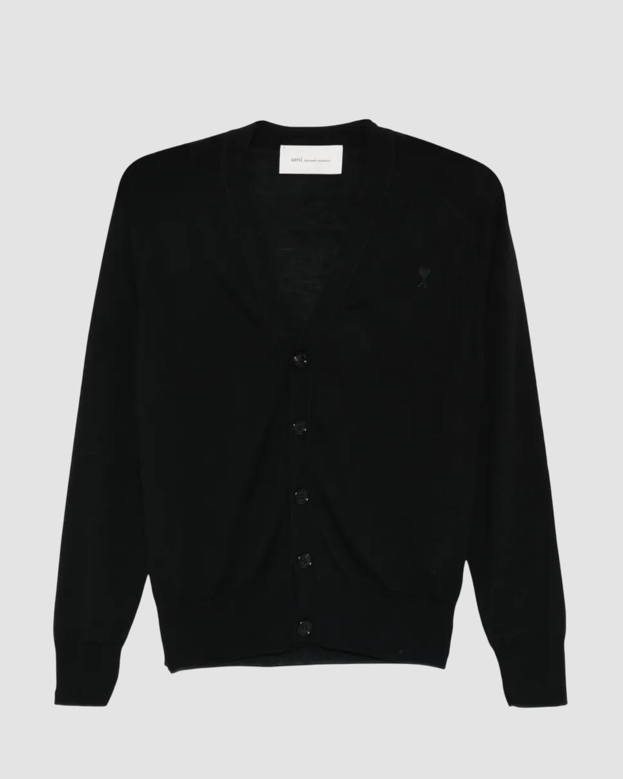 v neck cardigan with ami de coeur   black black 1