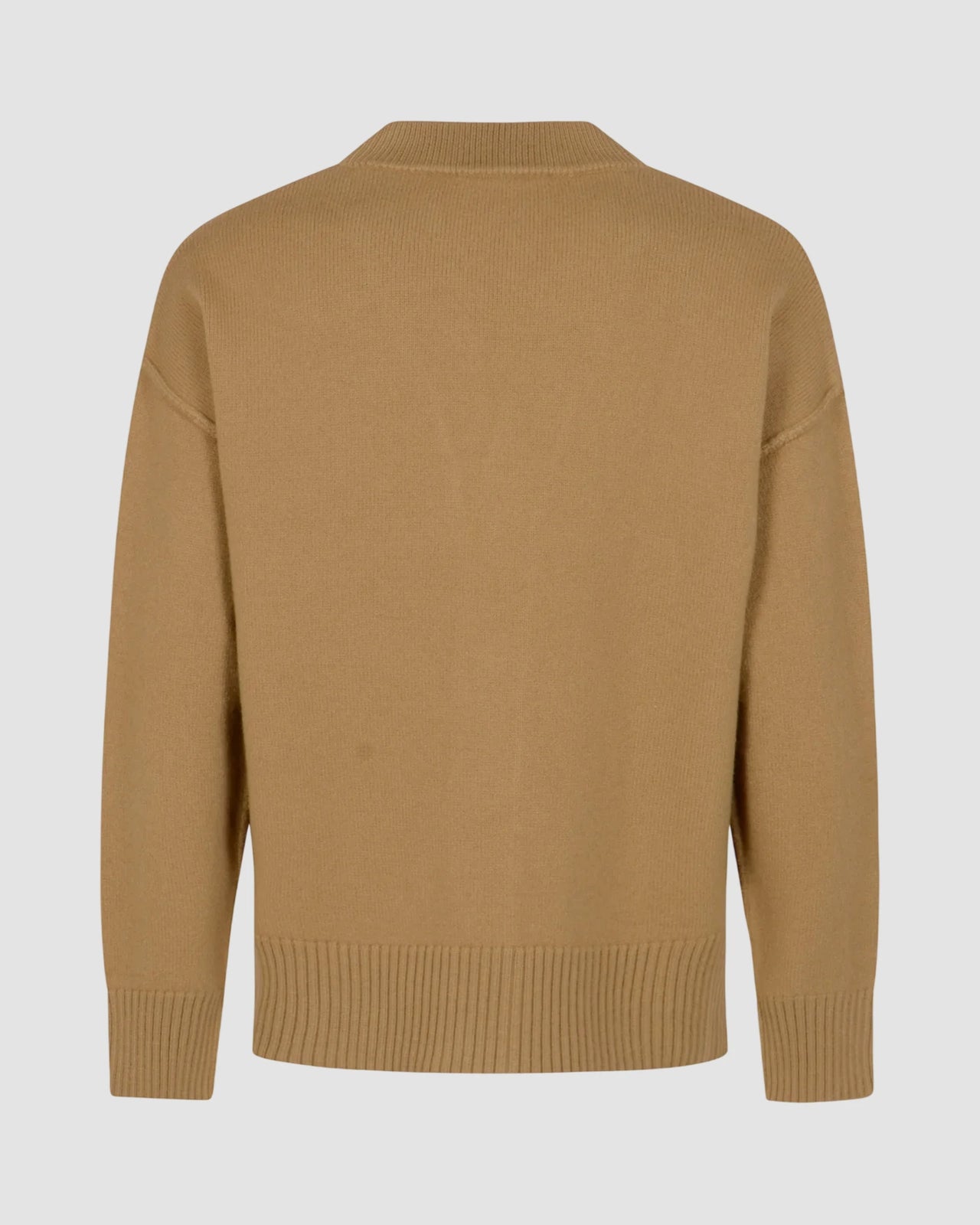 v neck cardigan with ami de coeur   heather camel black 2