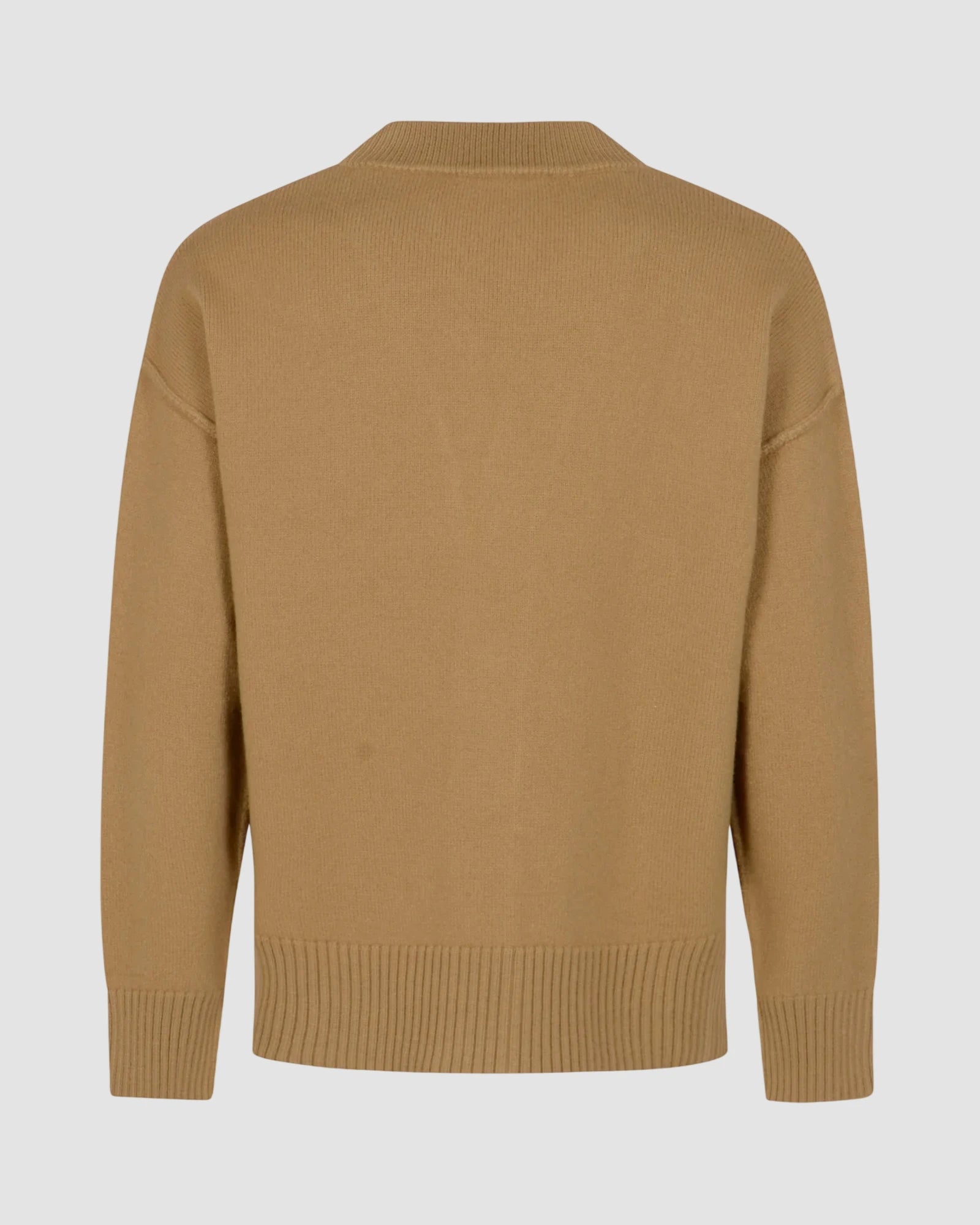v neck cardigan with ami de coeur   heather camel black 2